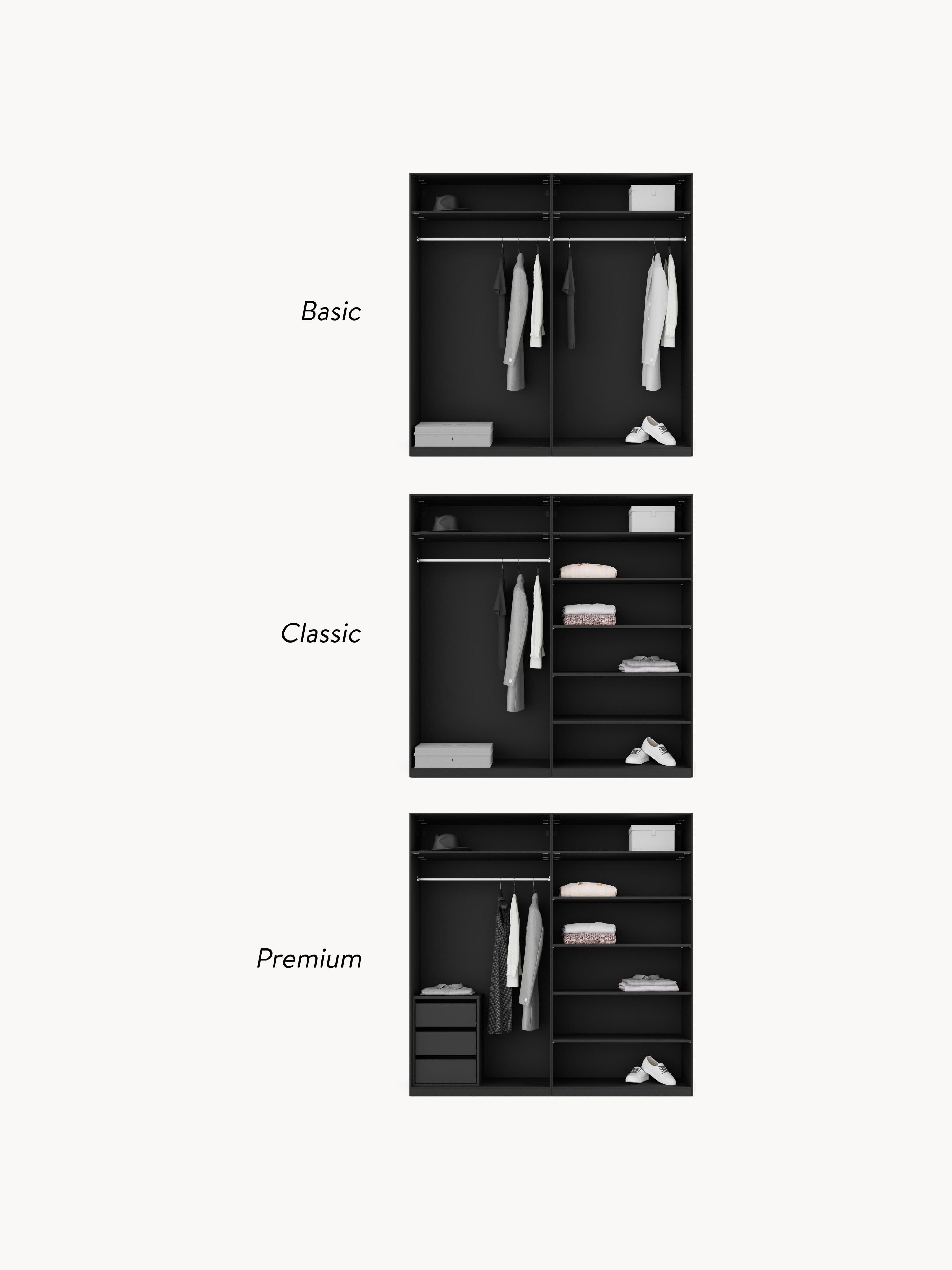 Leon Modular Hinge Door Wardrobe, 200 cm Wide, in various sizes