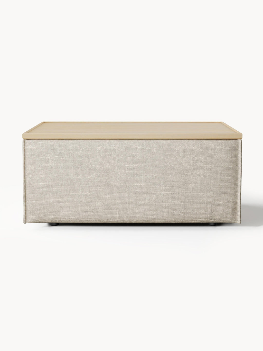 Lennon Linen Blend Ottoman with Storage