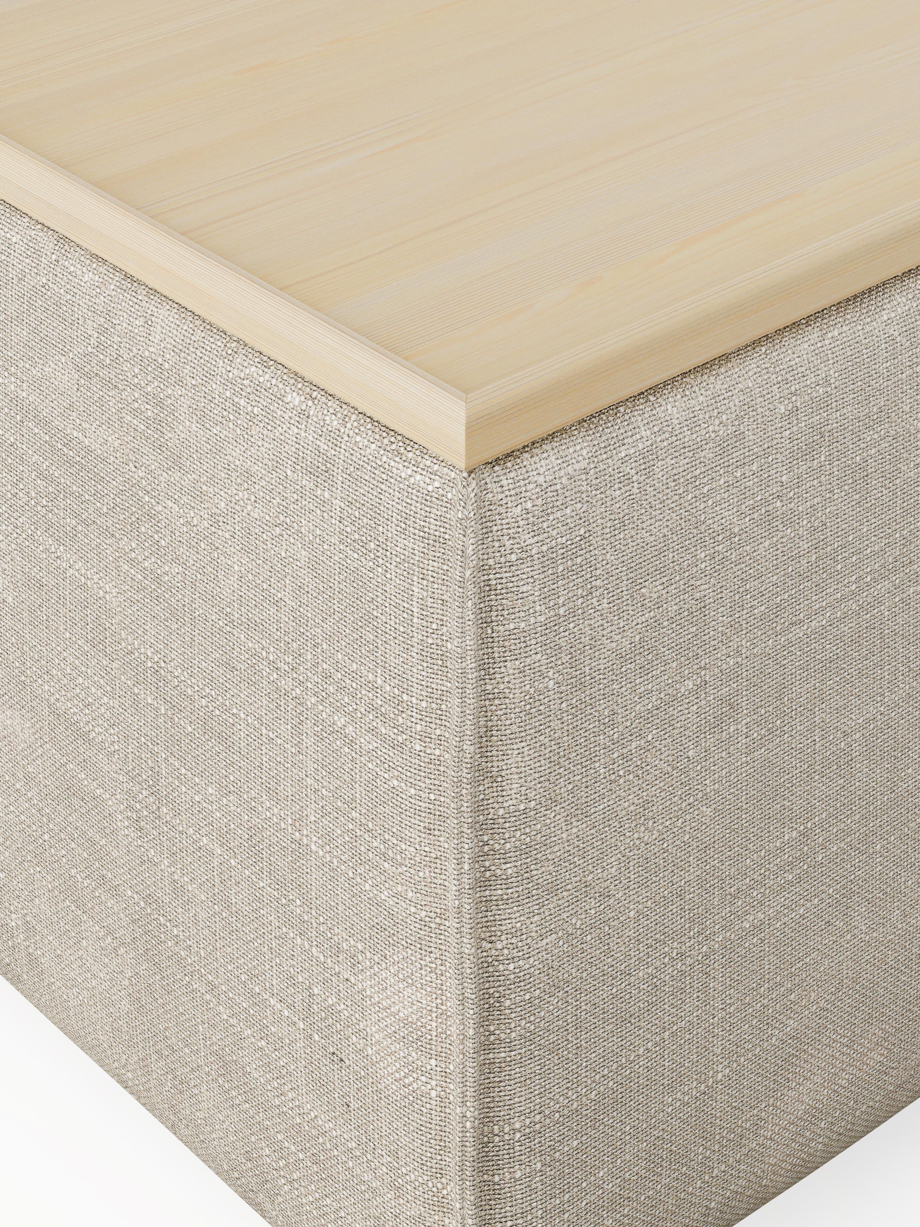 Lennon Linen Blend Ottoman with Storage