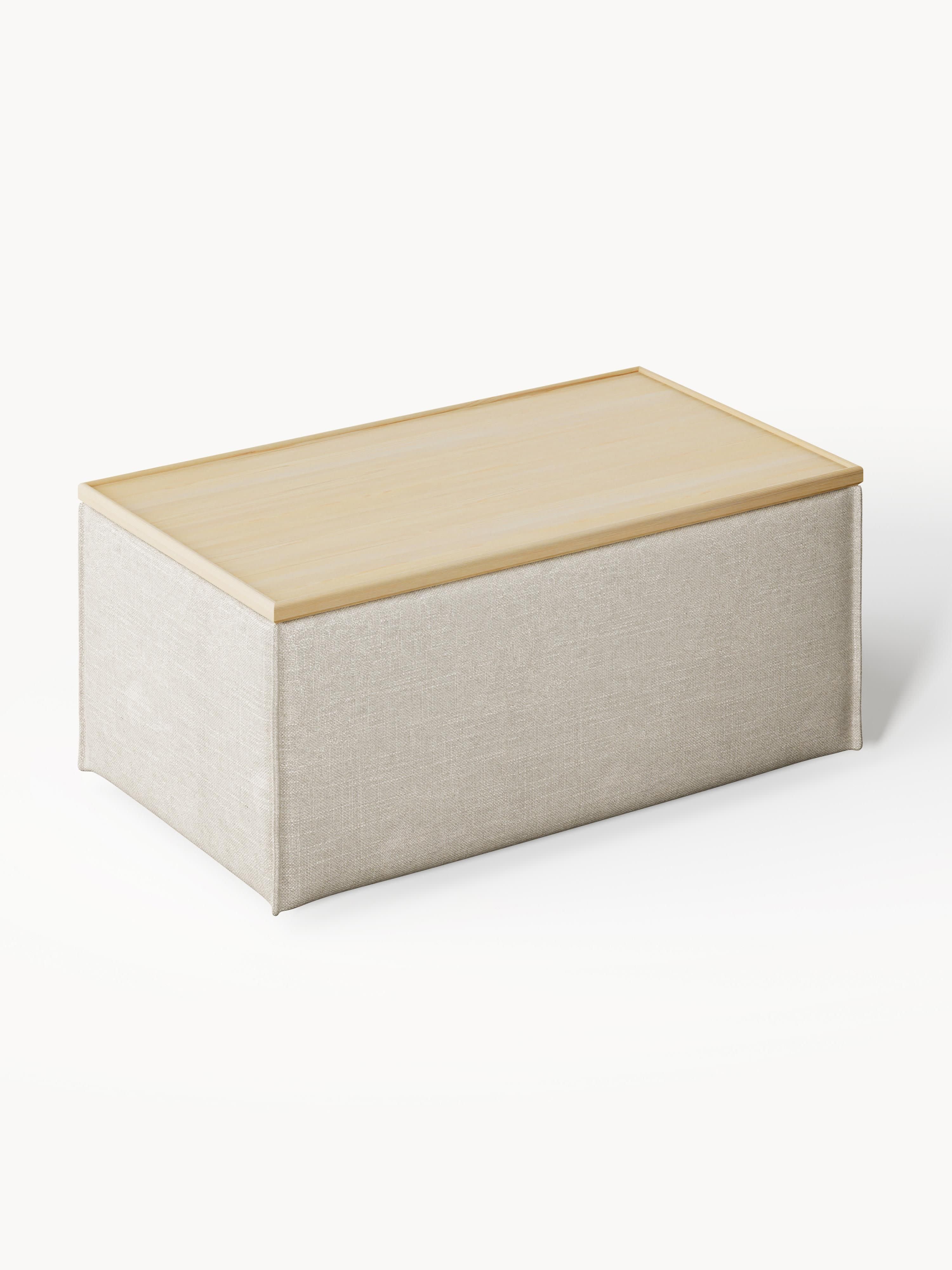 Lennon Linen Blend Ottoman with Storage