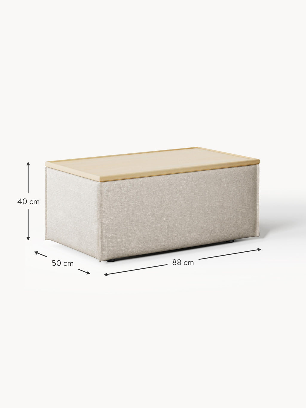 Lennon Linen Blend Ottoman with Storage