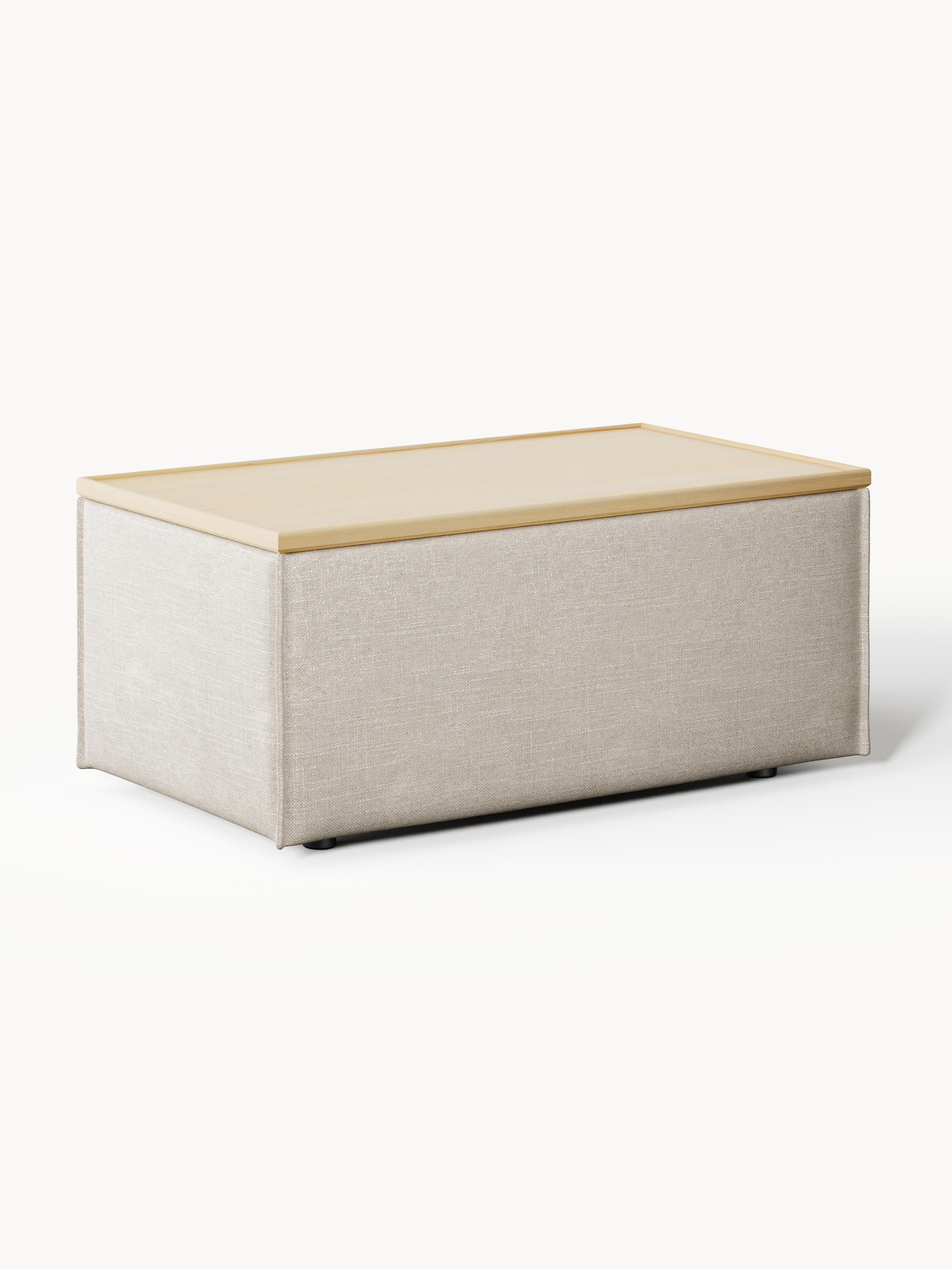 Lennon Linen Blend Ottoman with Storage