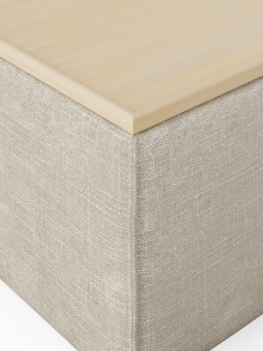 Lennon Linen Blend Ottoman with Storage