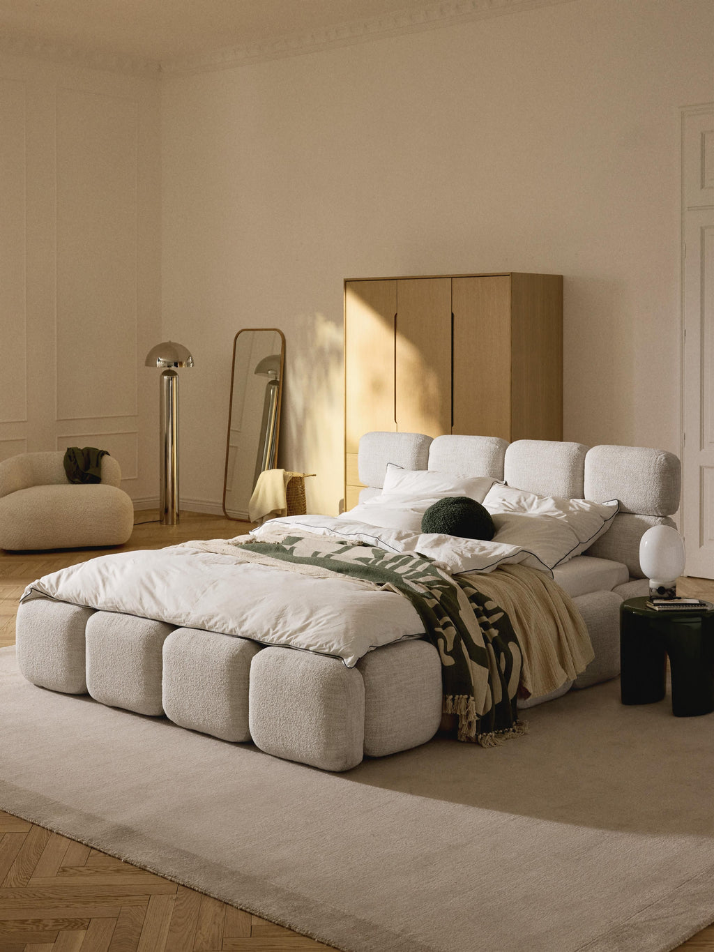 Tayla Upholstered Bouclé Bed