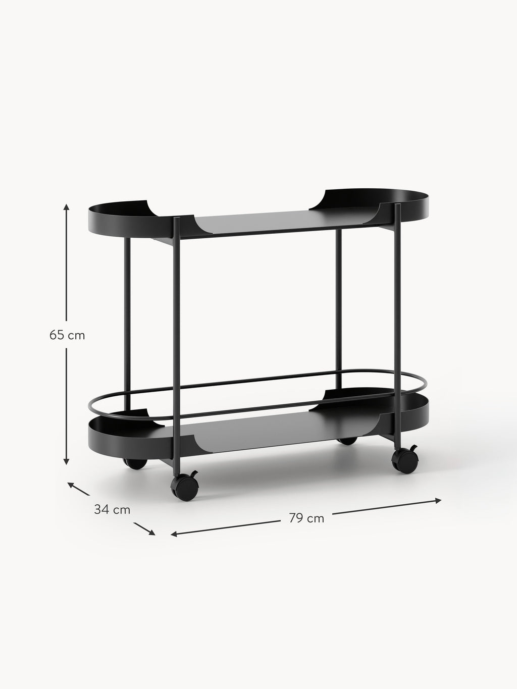 Taru Metal Serving Trolley