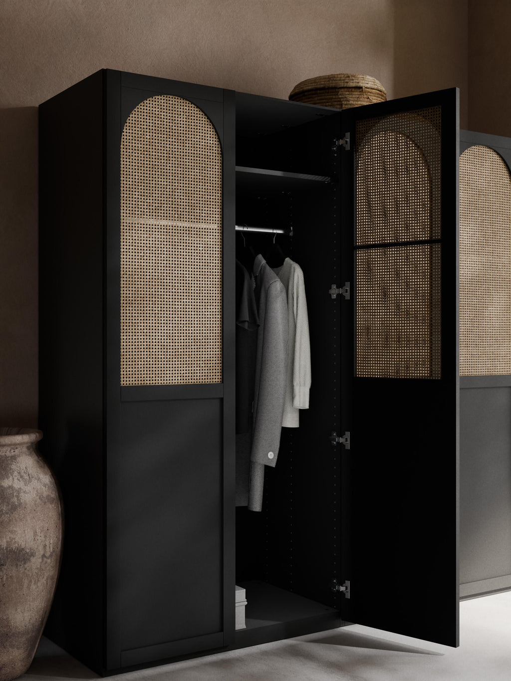 Jeanne Modular Hinged Door Wardrobe, 200 cm Wide, in various sizes
