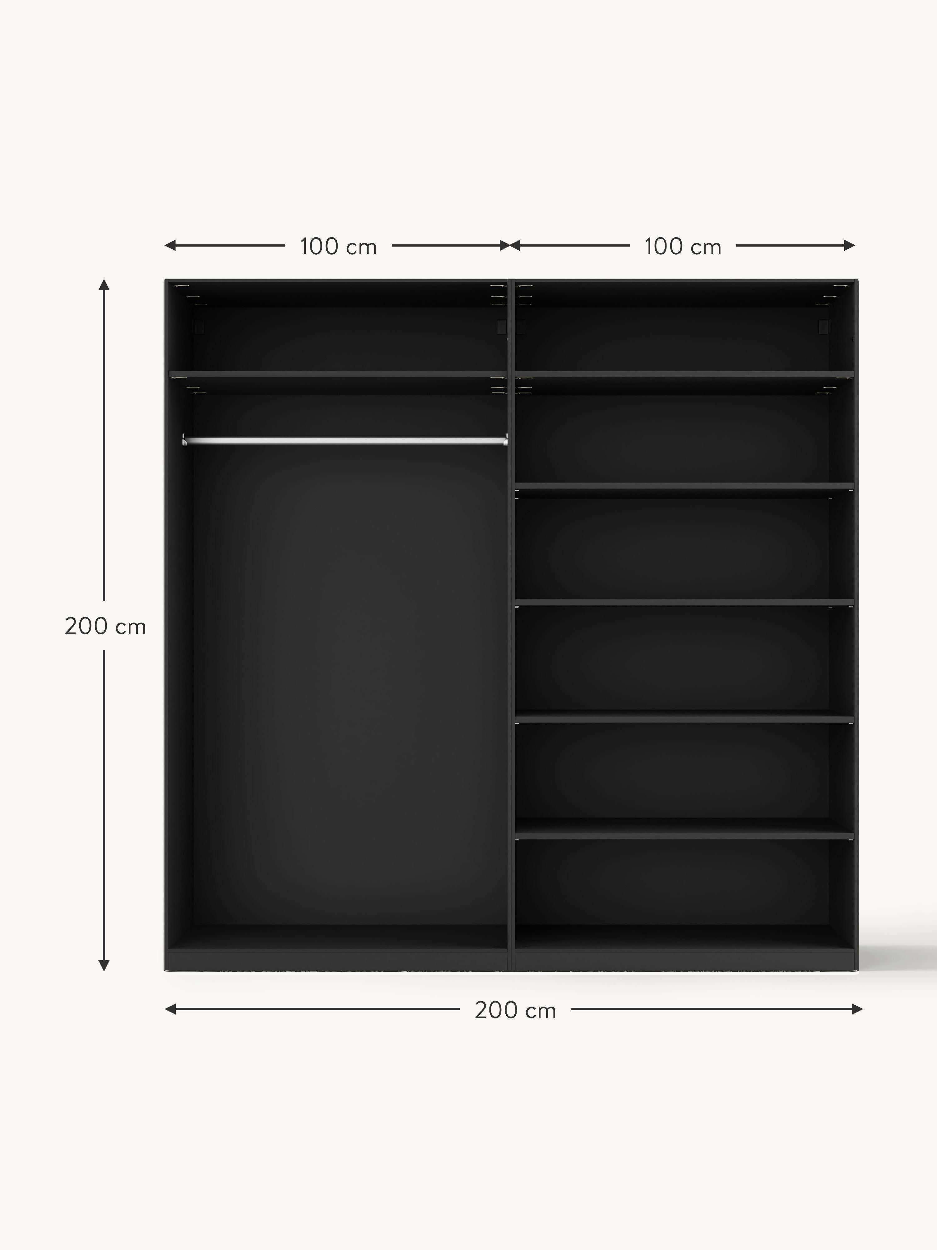 Jeanne Modular Hinged Door Wardrobe, 200 cm Wide, in various sizes