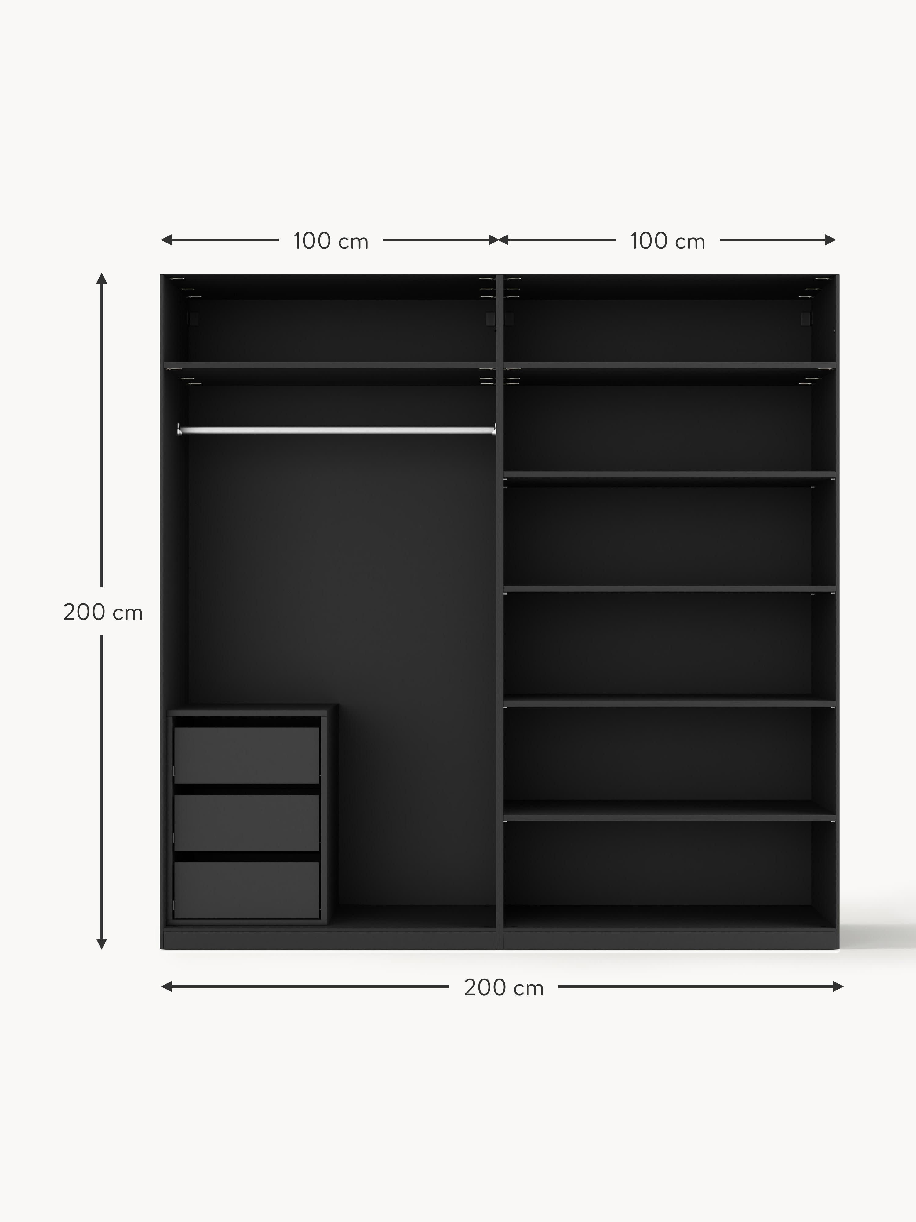 Jeanne Modular Hinged Door Wardrobe, 200 cm Wide, in various sizes