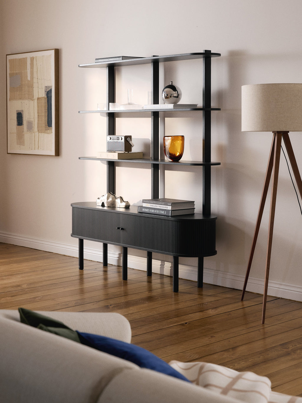 Calary Shelving Unit with Fluted Front