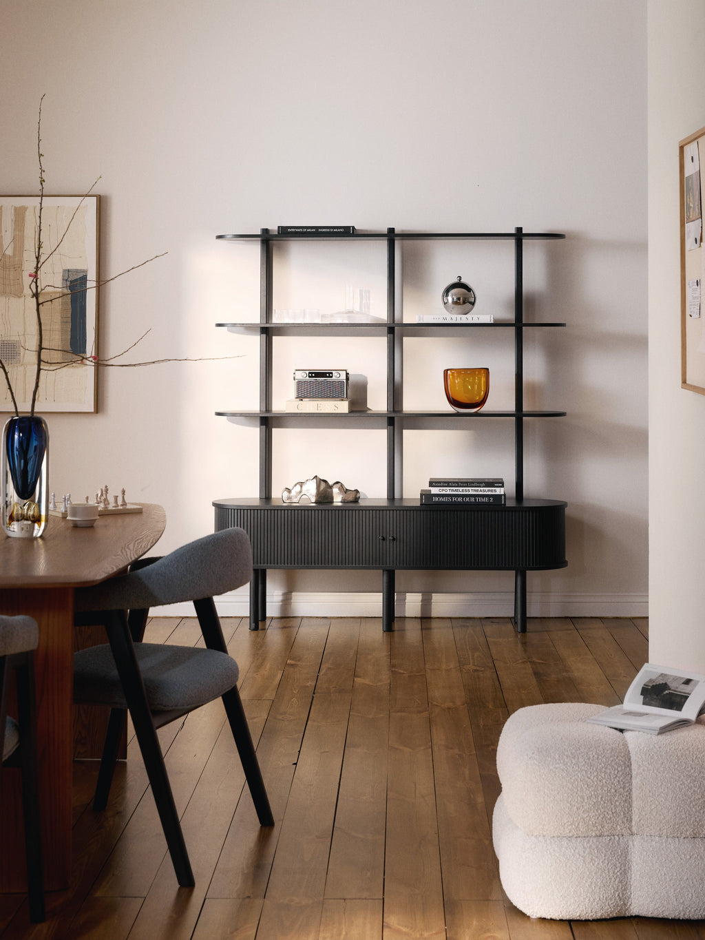 Calary Shelving Unit with Fluted Front