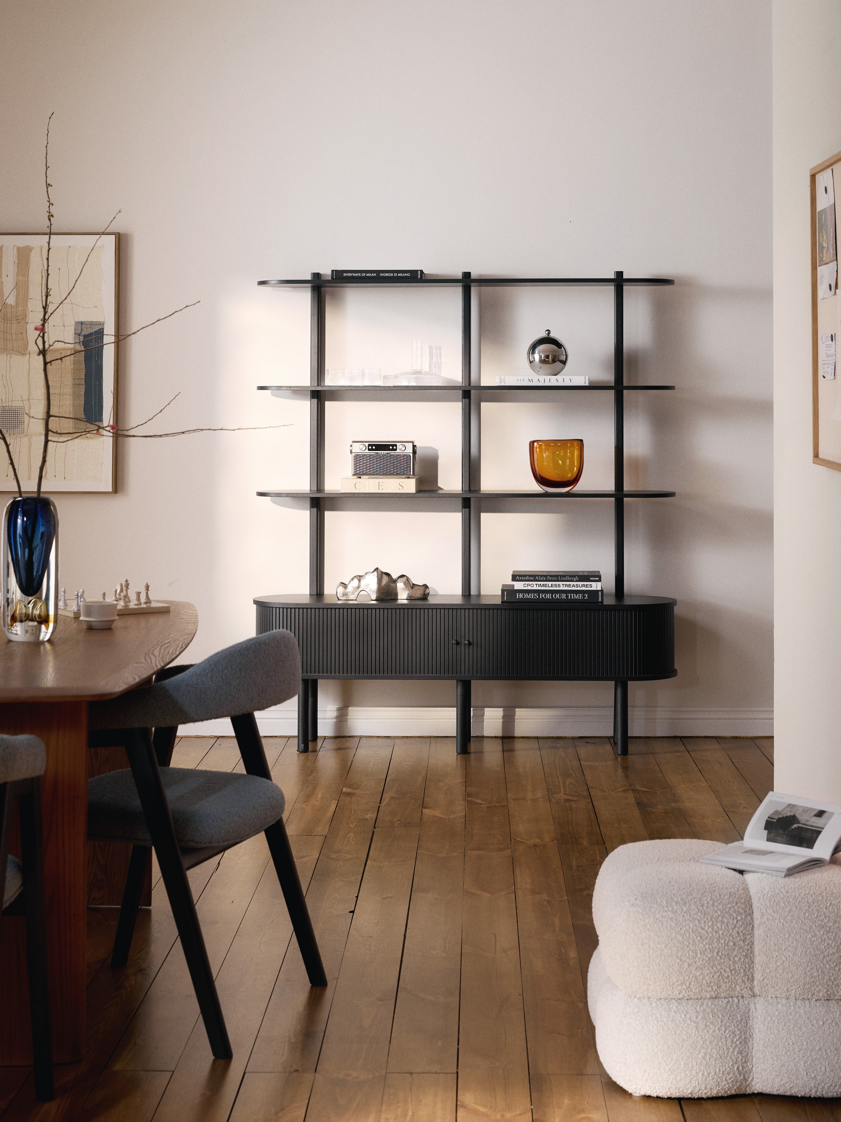 Calary Shelving Unit with Fluted Front