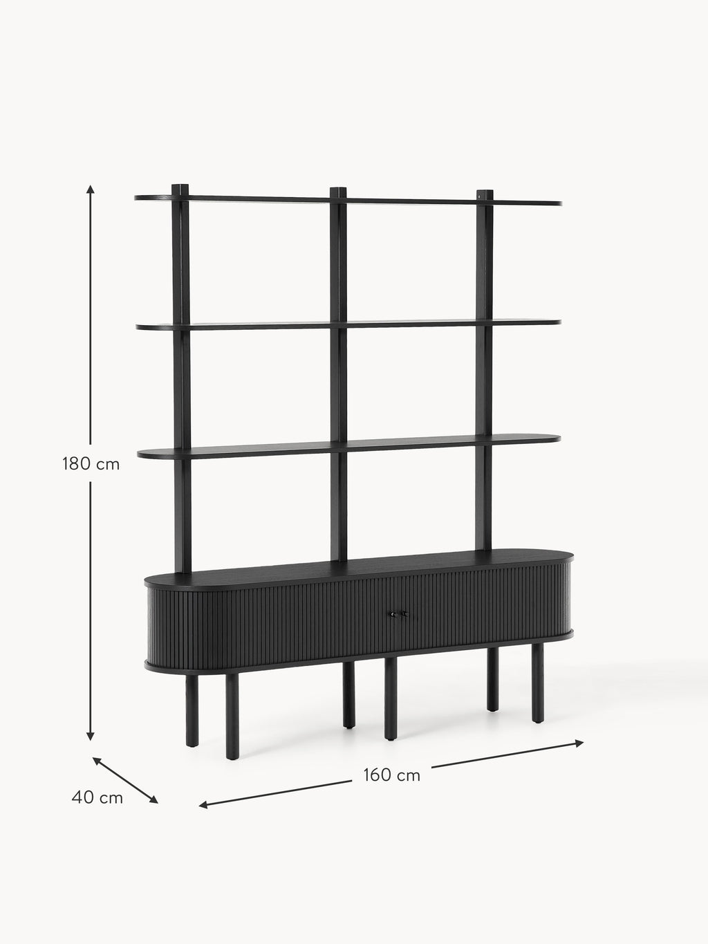 Calary Shelving Unit with Fluted Front