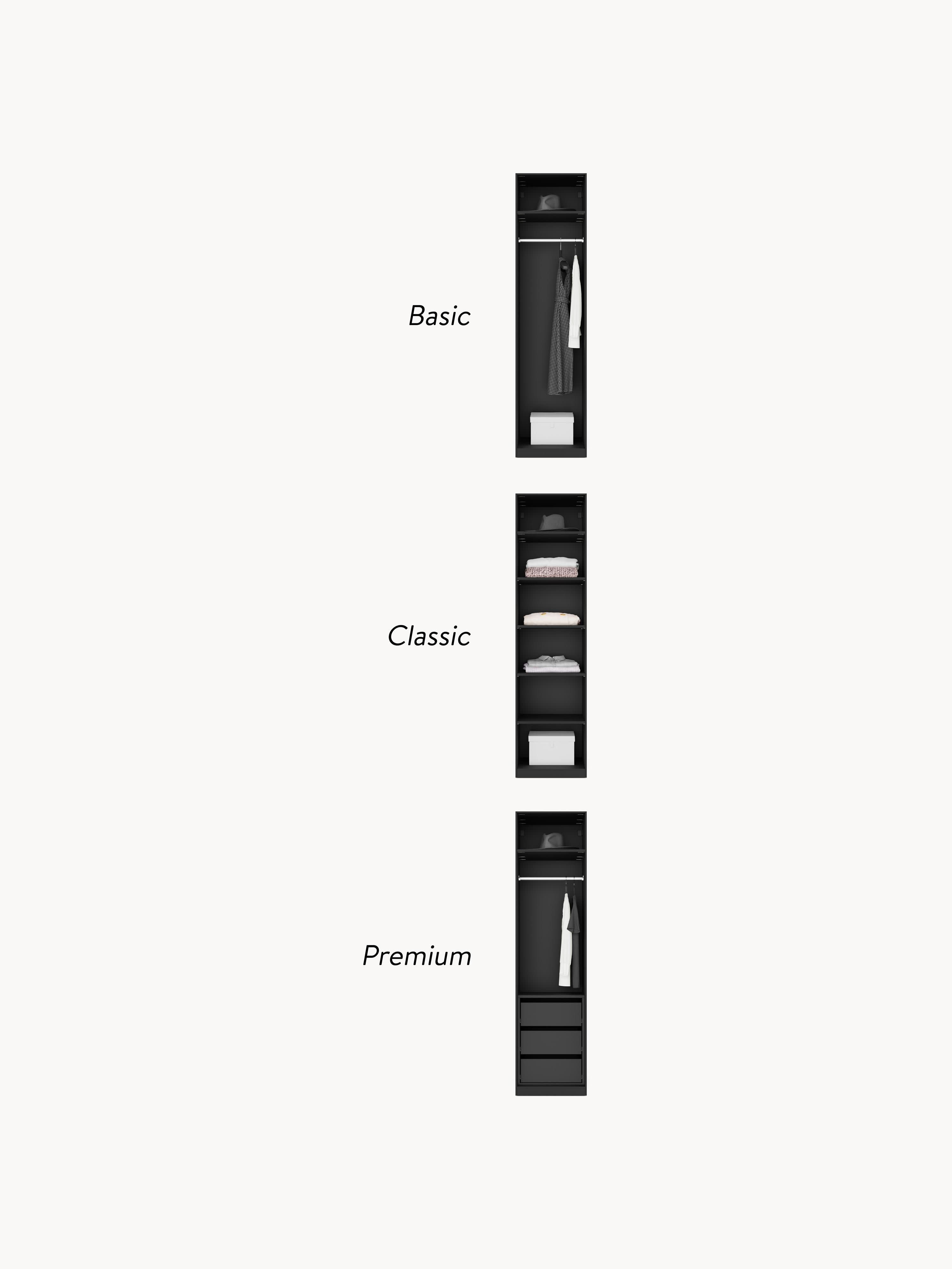 Simone Modular Revolving Door Wardrobe, 50 cm Wide, in various sizes
