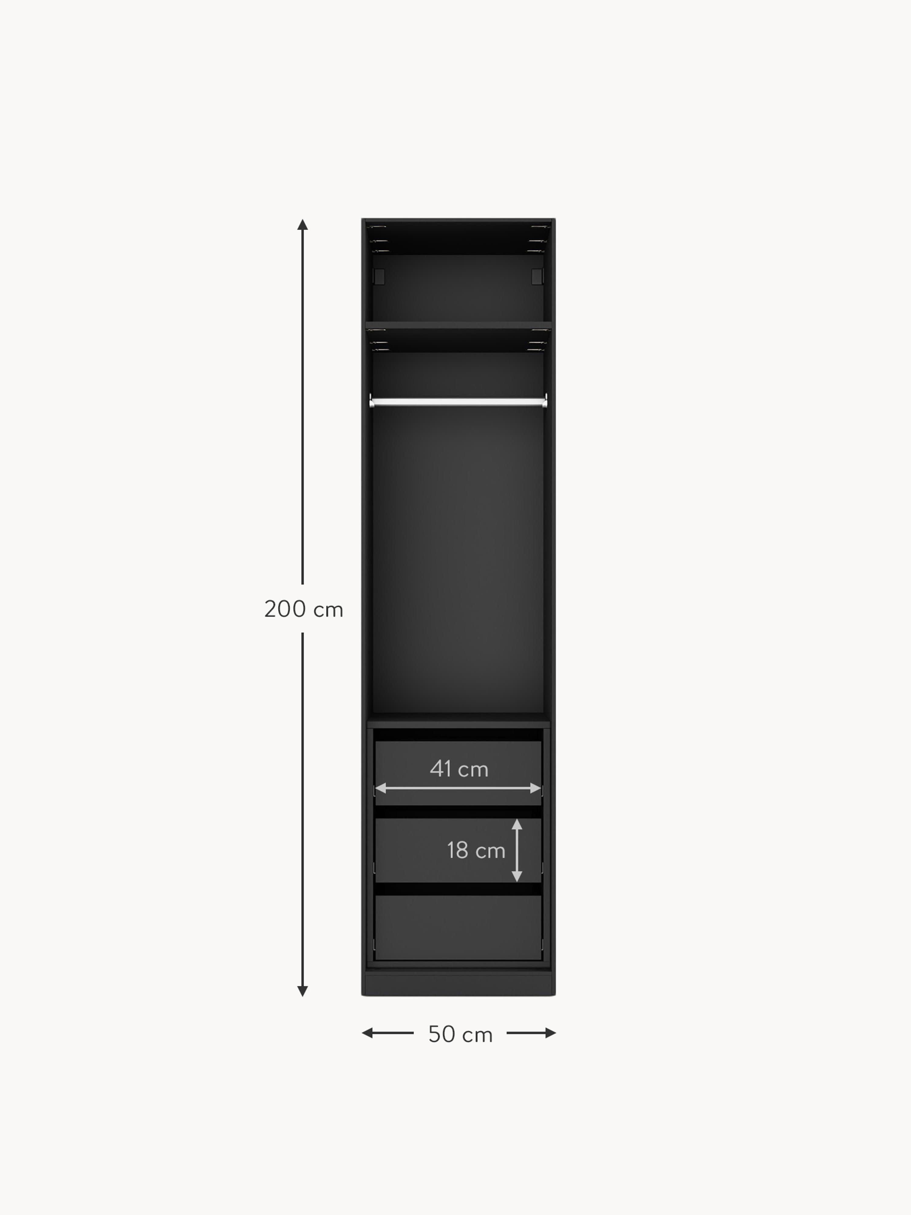 Simone Modular Revolving Door Wardrobe, 50 cm Wide, in various sizes