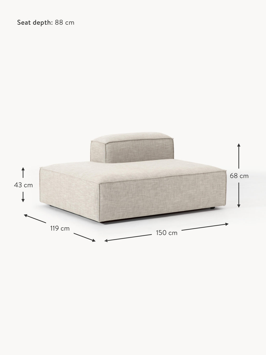 Lennon Linen Blend Chaise Module