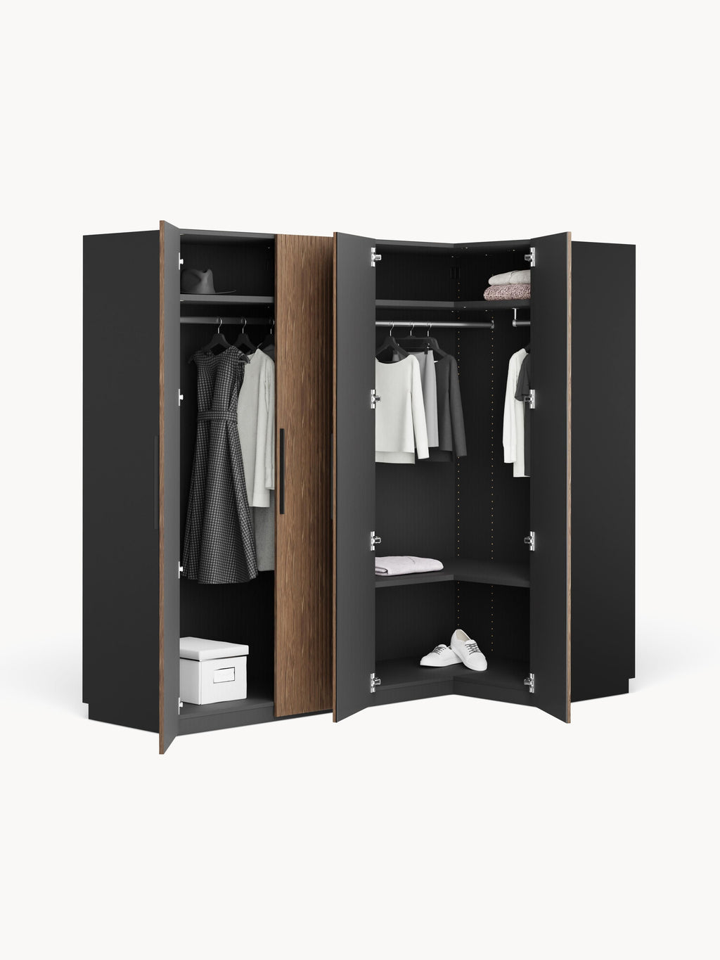 Simone Modular Corner Wardrobe, 215 cm Wide, in various sizes