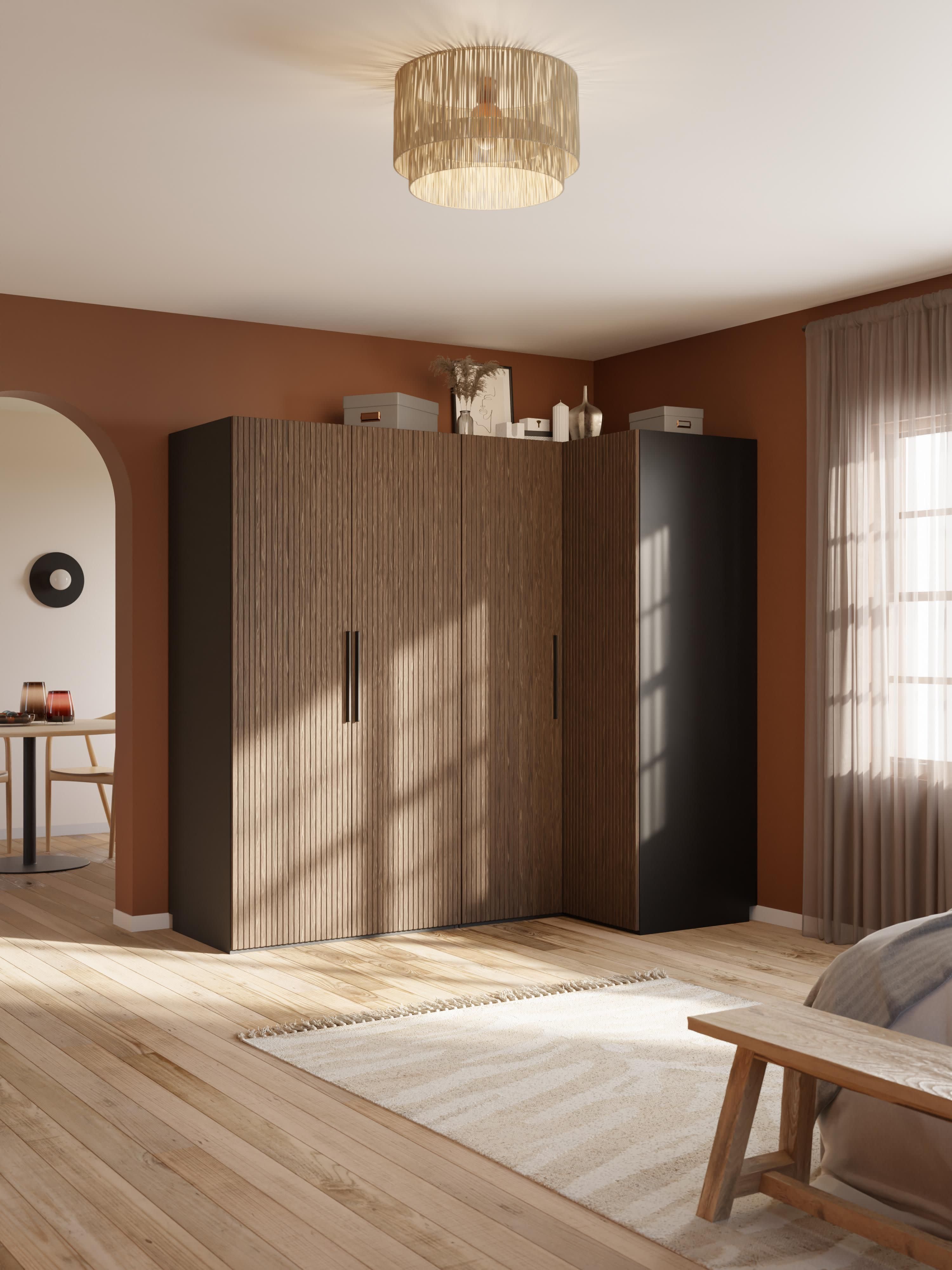 Simone Modular Corner Wardrobe, 215 cm Wide, in various sizes