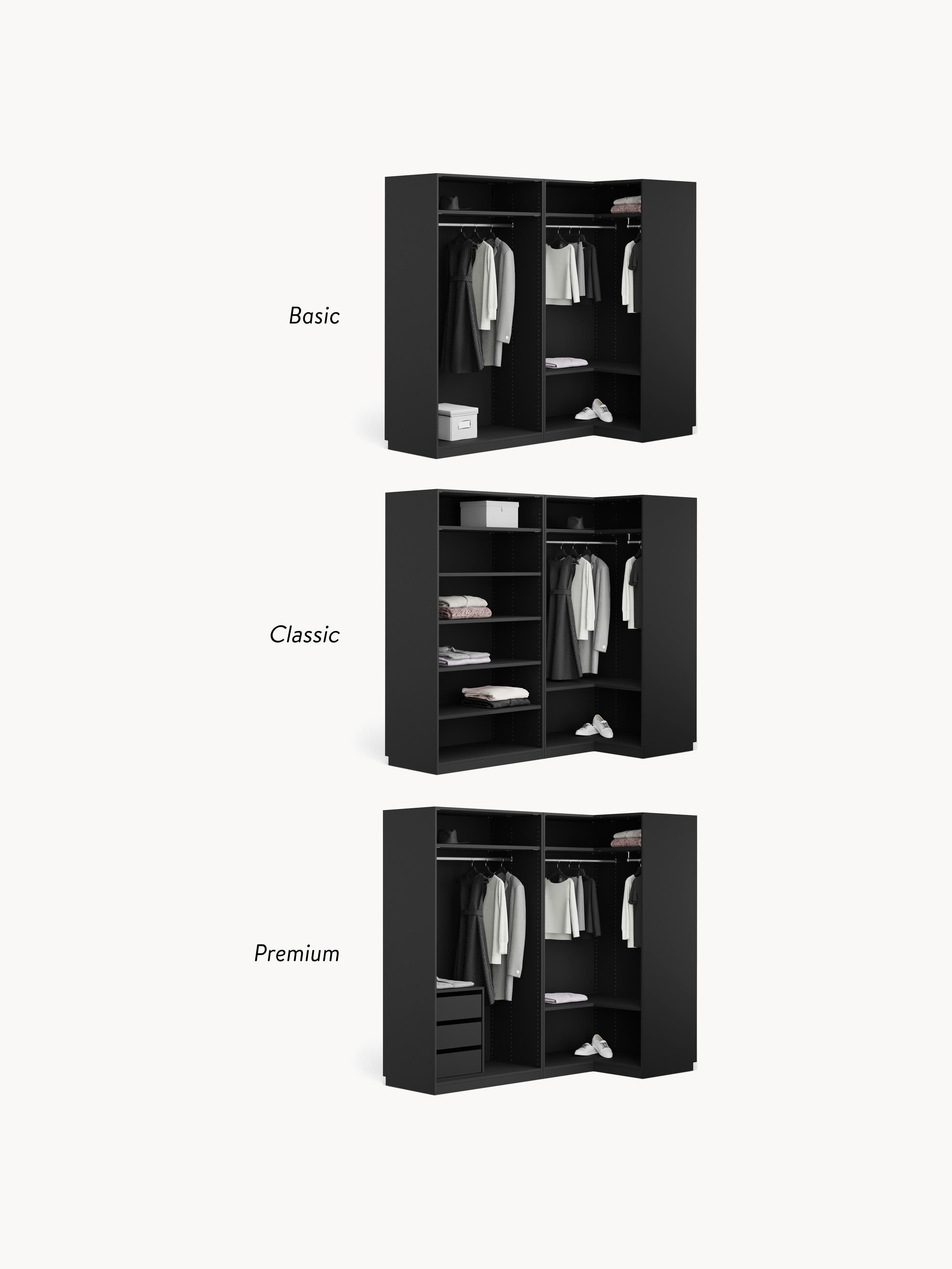 Simone Modular Corner Wardrobe, 215 cm Wide, in various sizes