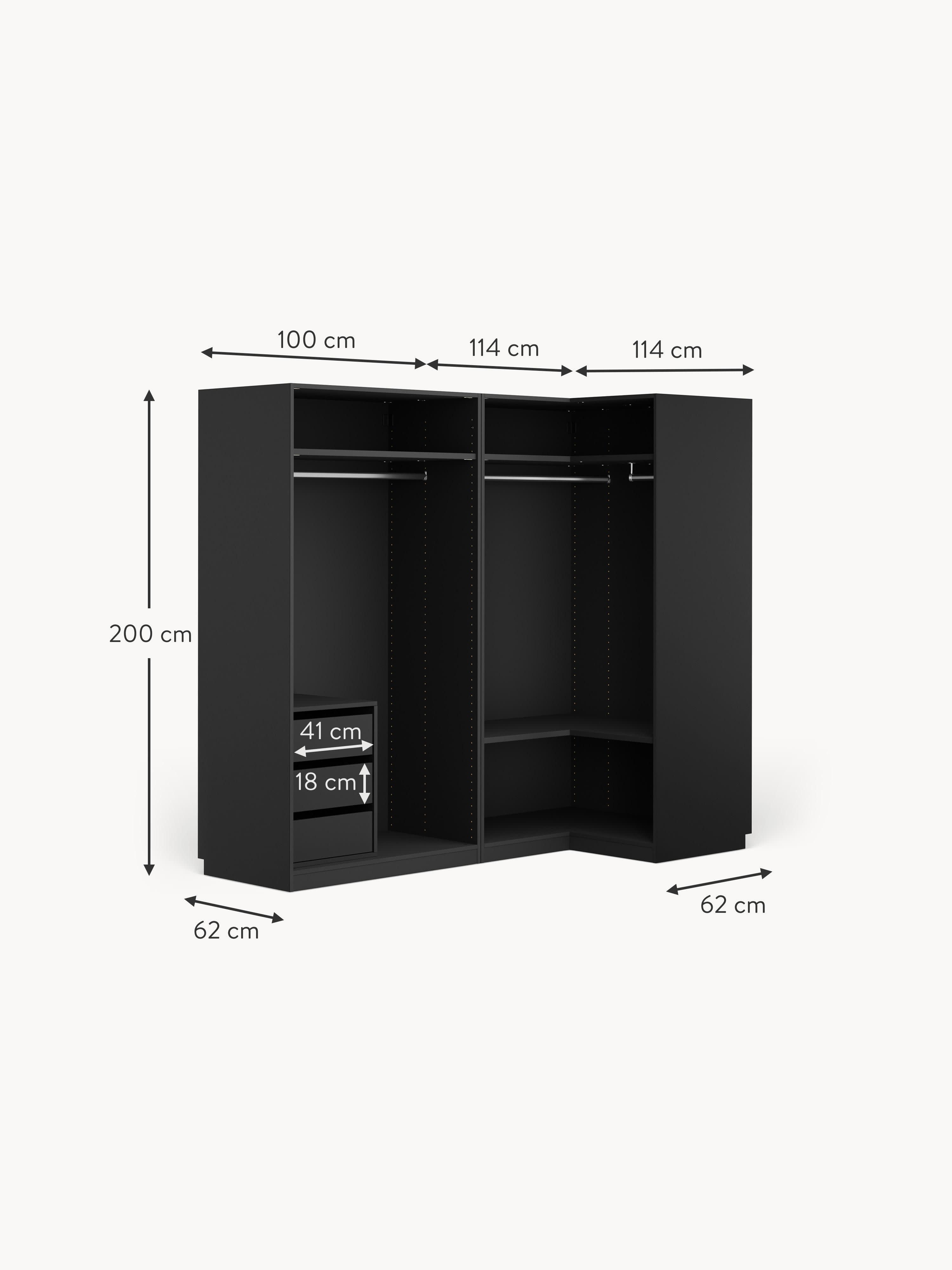 Simone Modular Corner Wardrobe, 215 cm Wide, in various sizes