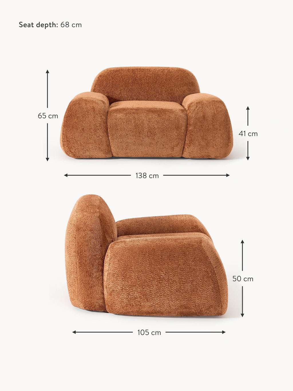 Wolke Teddy-Bouclé Lounge Chair