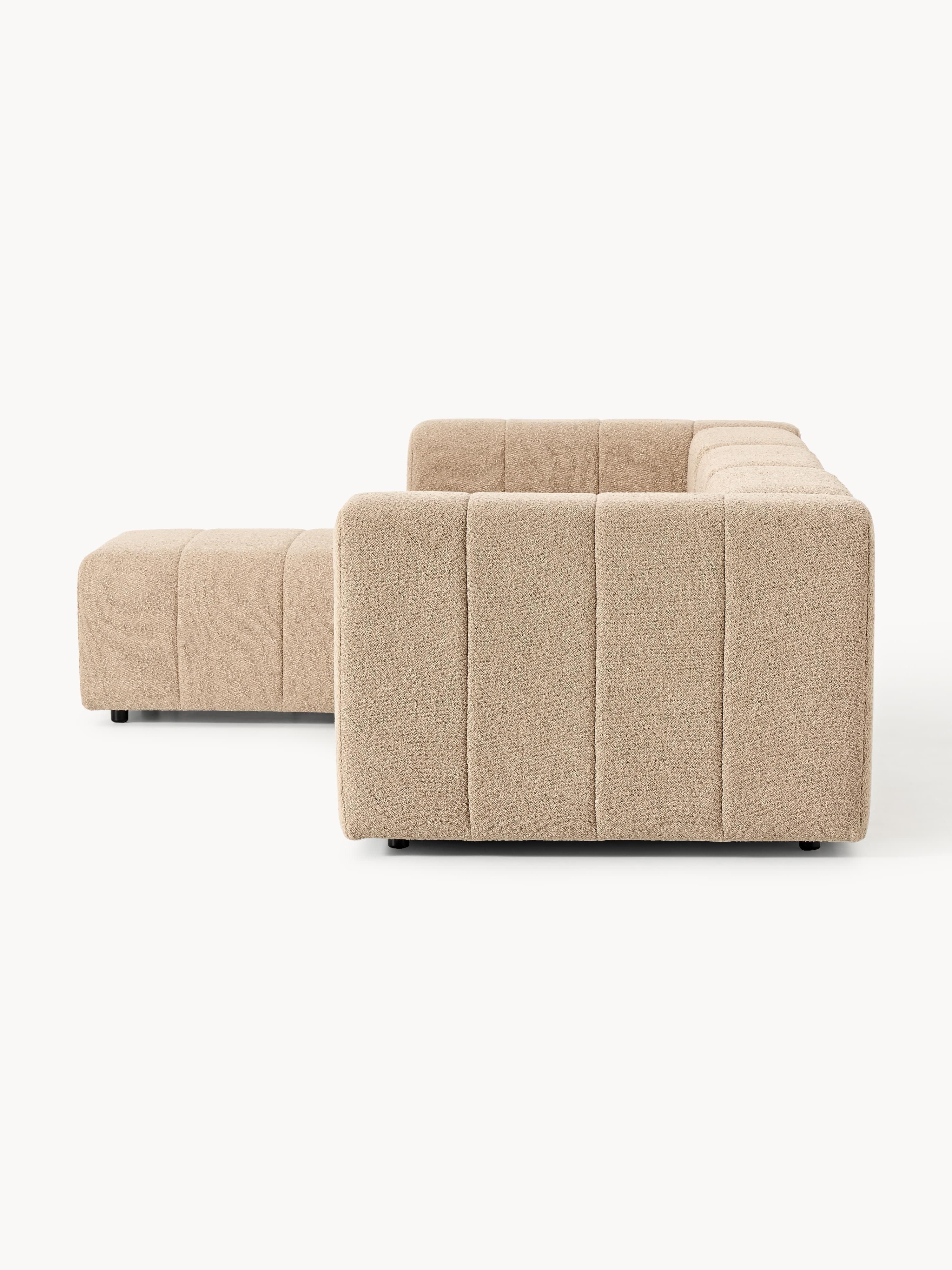 Lena Bouclé Modular Sofa (4-seater) with Ottoman (left/right)
