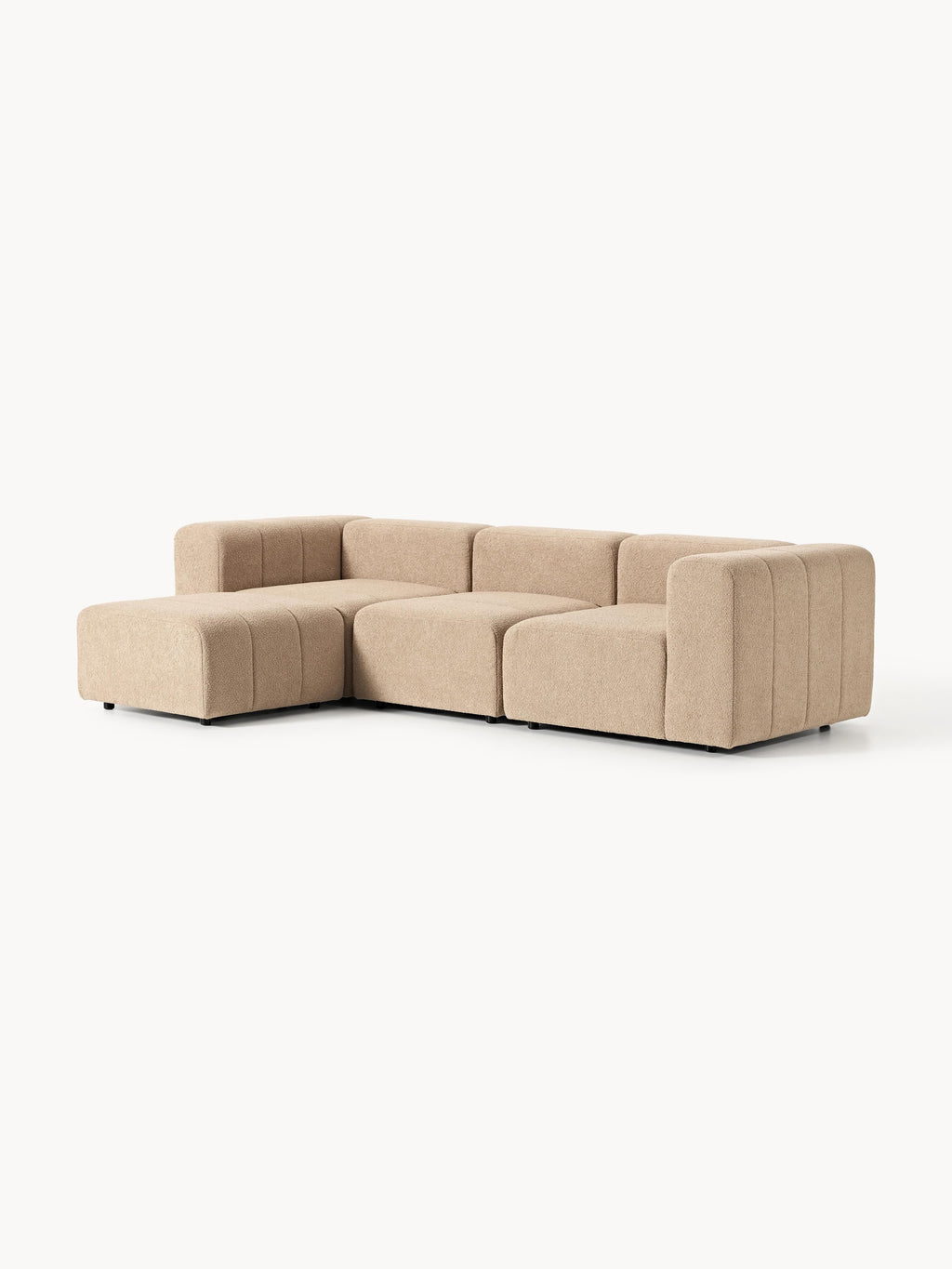 Lena Bouclé Modular Sofa (4-seater) with Ottoman (left/right)