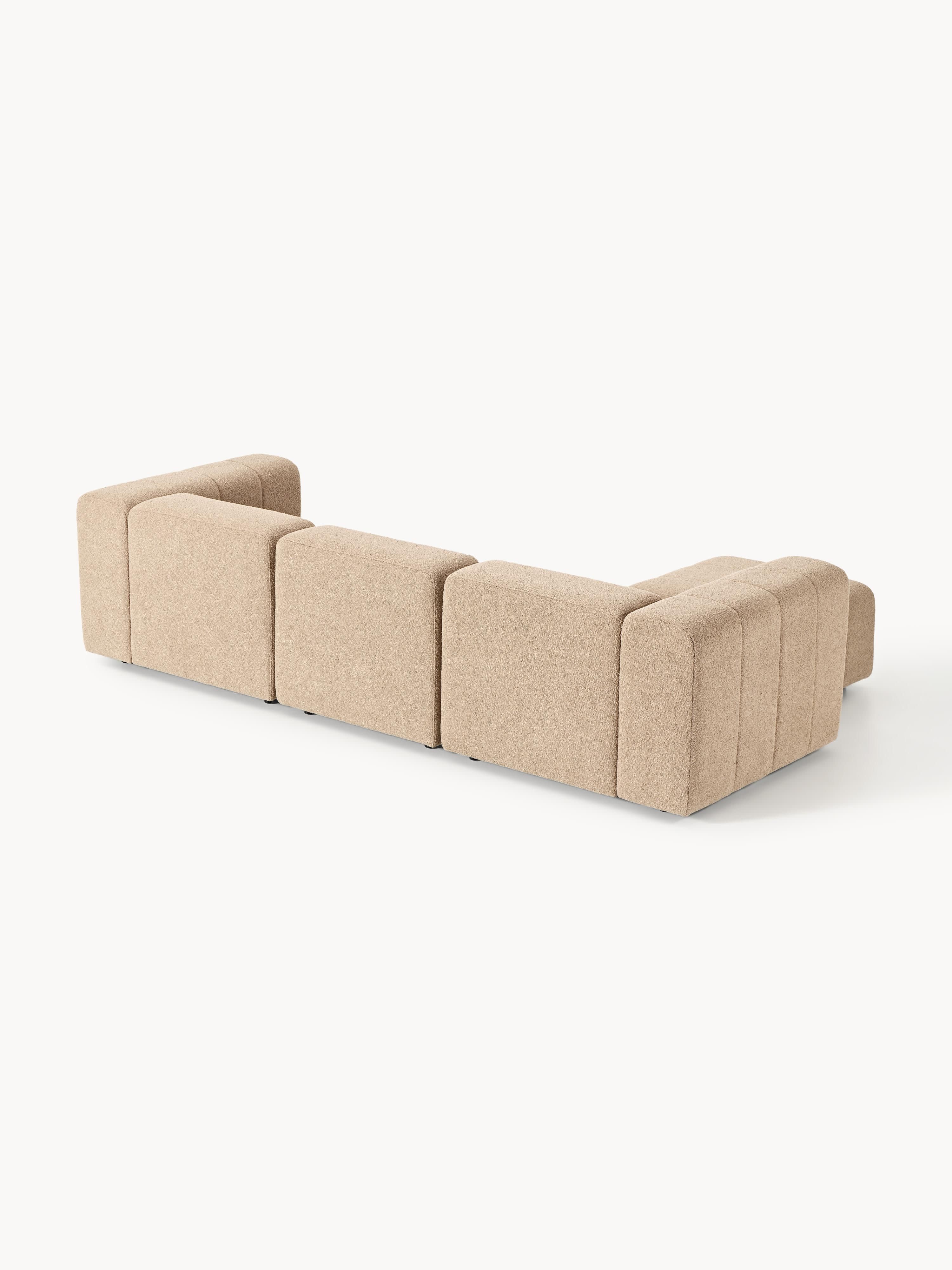 Lena Bouclé Modular Sofa (4-seater) with Ottoman (left/right)