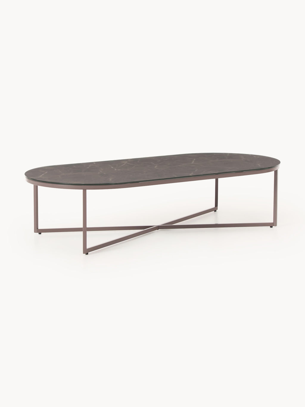 Gallery image 1 - Oval Coffee Table Antigua with Marble Effect Glass Top
