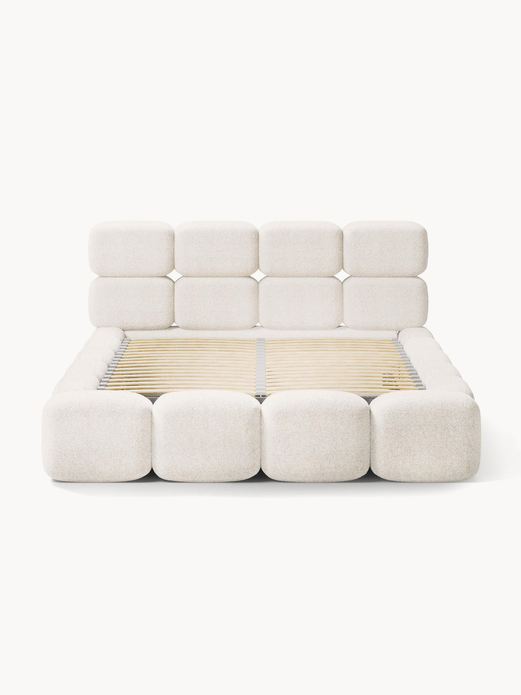Tayla Upholstered Teddy Bouclé Bed with Storage Space