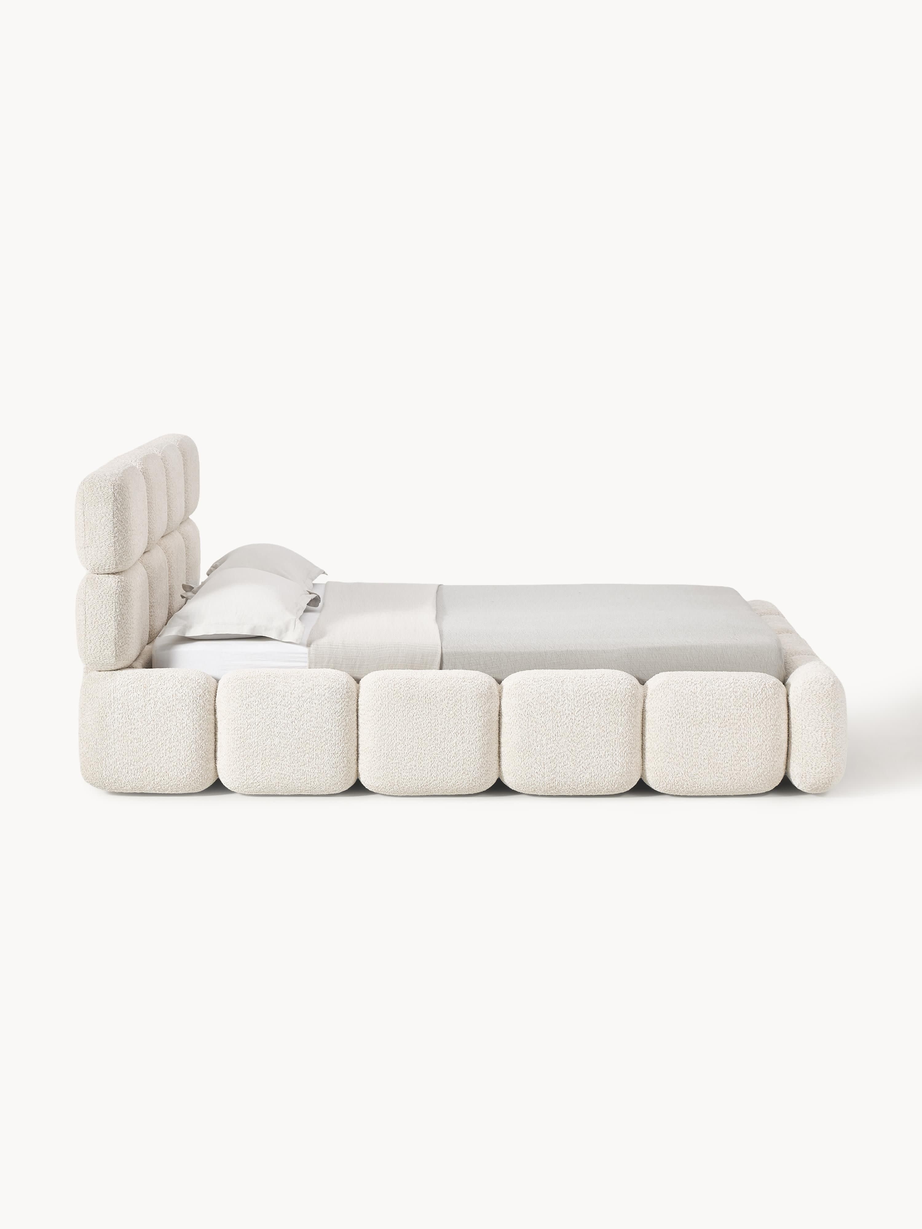 Tayla Upholstered Teddy Bouclé Bed with Storage Space