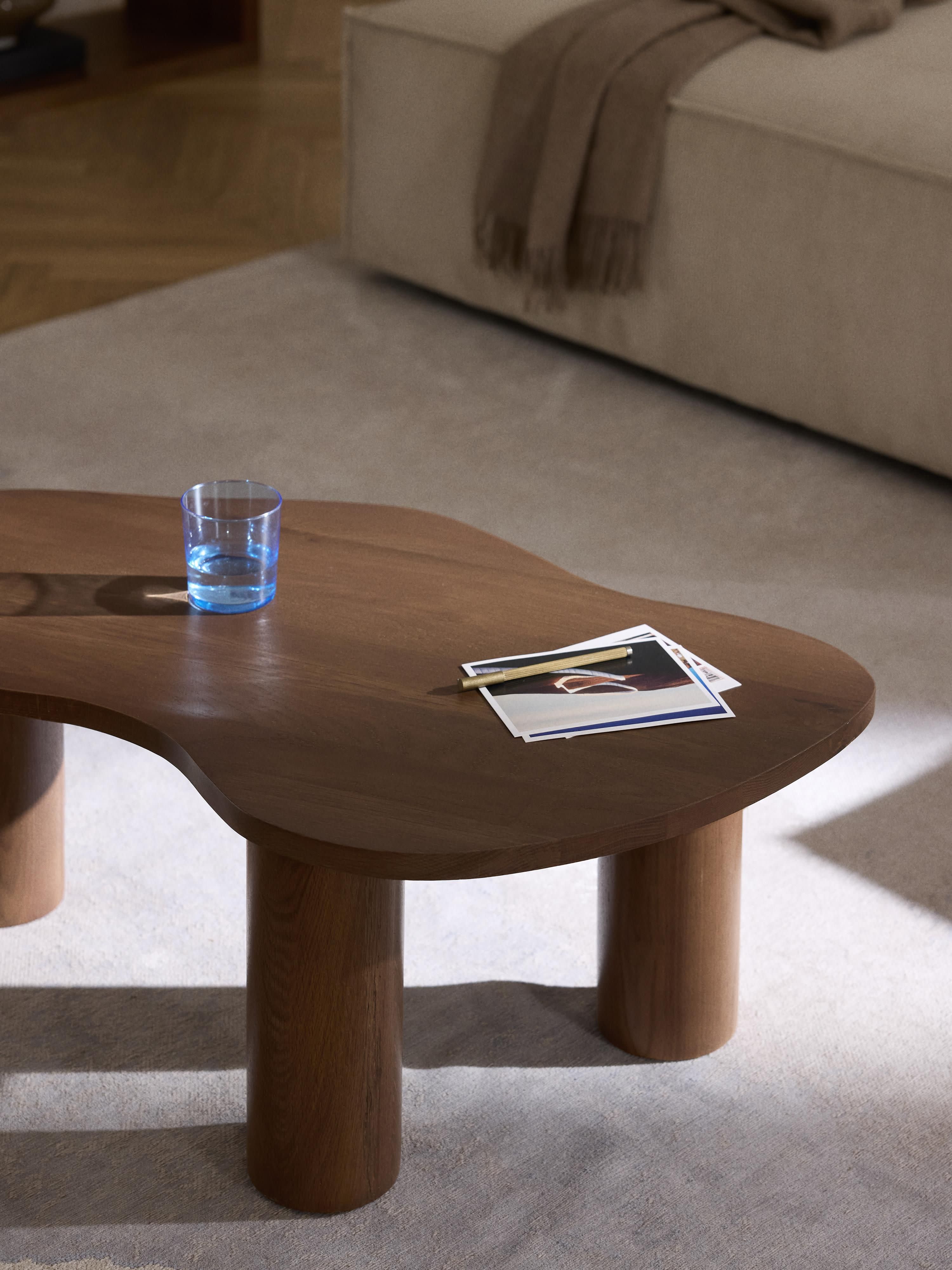 Didi Oak Wood Coffee Table in Organic Shape