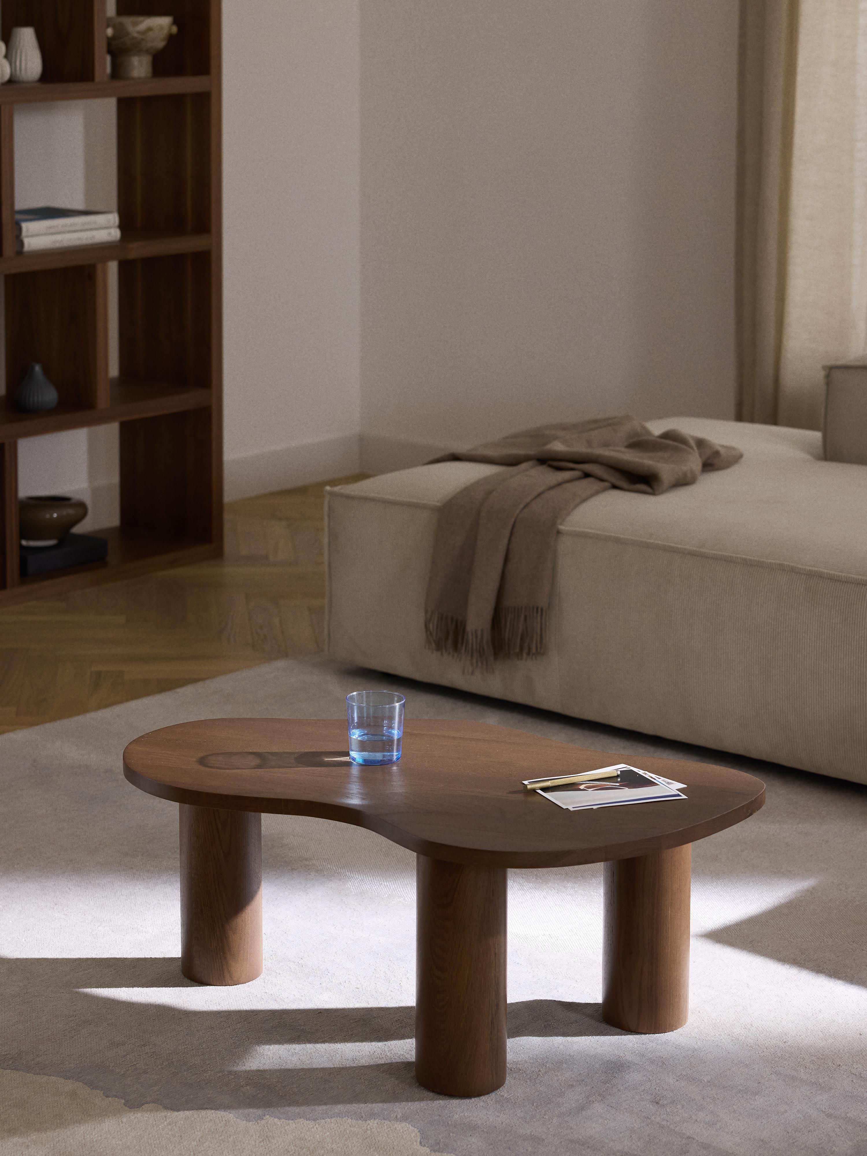 Didi Oak Wood Coffee Table in Organic Shape