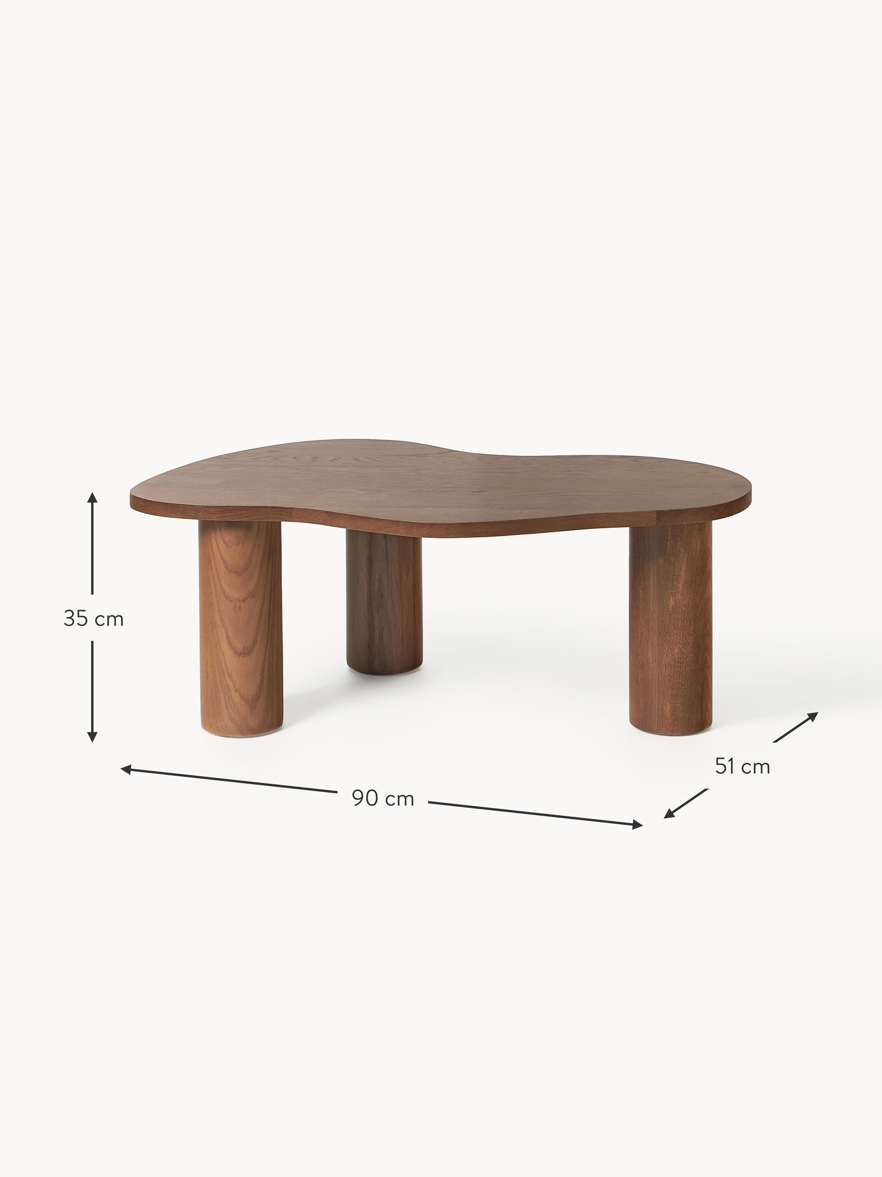 Didi Oak Wood Coffee Table in Organic Shape