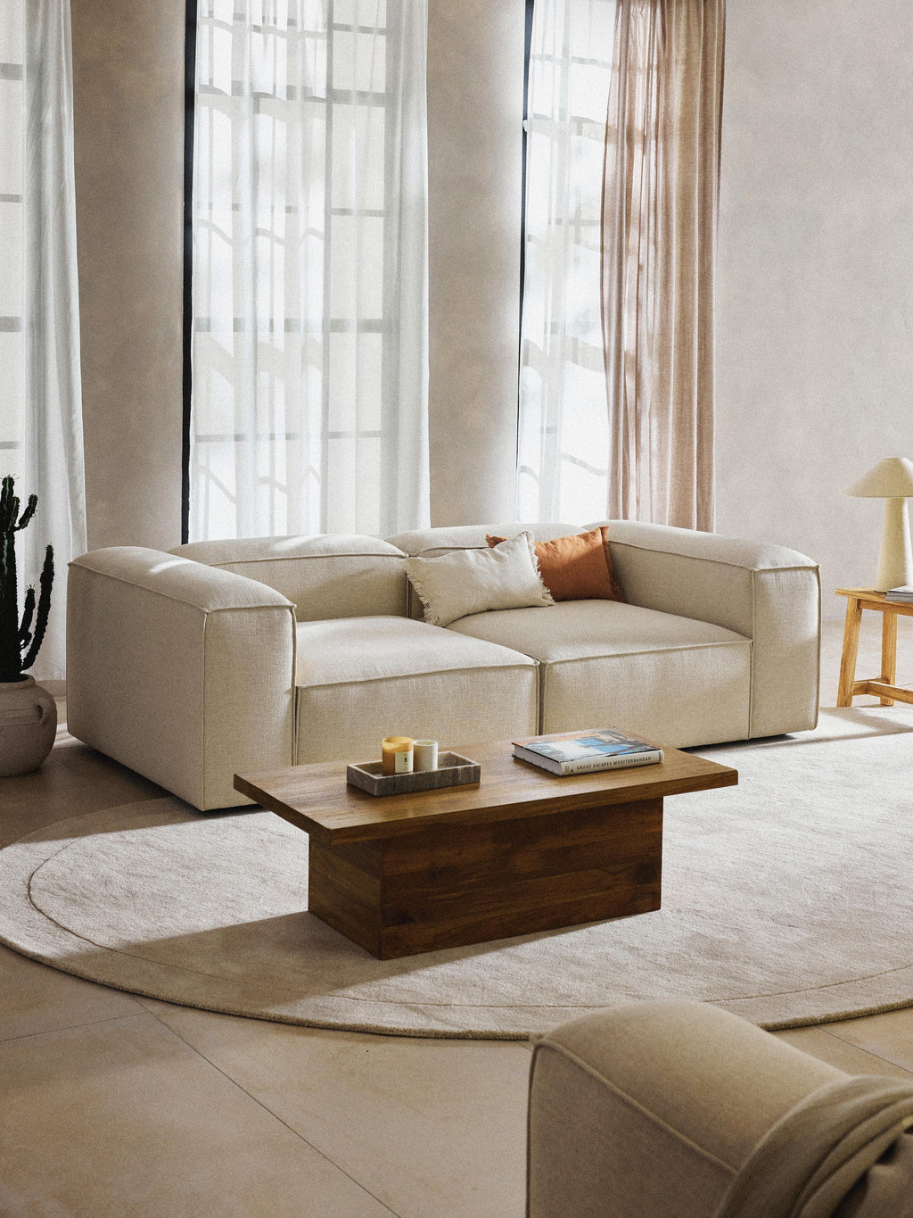 Lennon Linen Blend Modular Sofa (3-seater)
