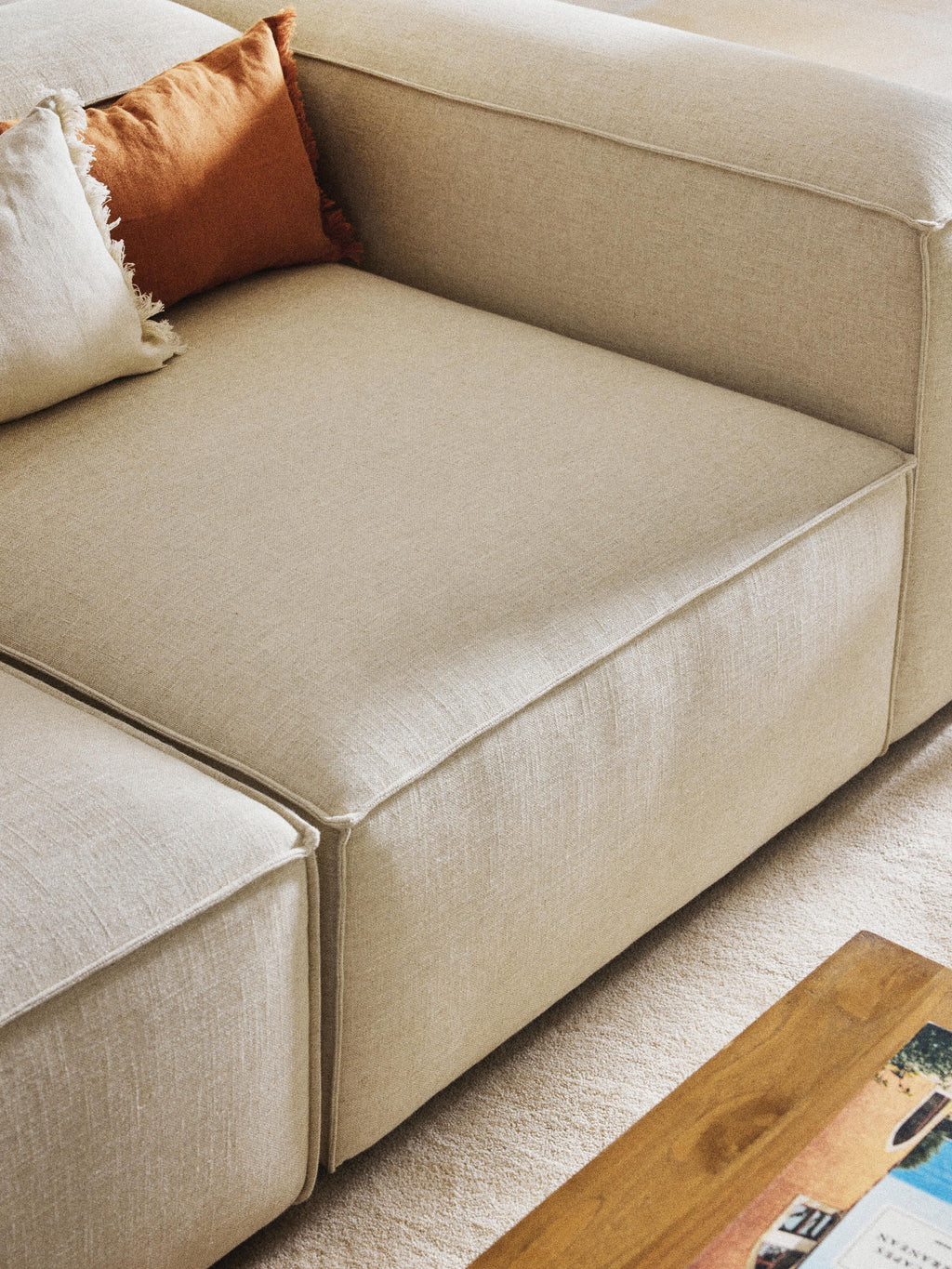Lennon Linen Blend Modular Sofa (3-seater)
