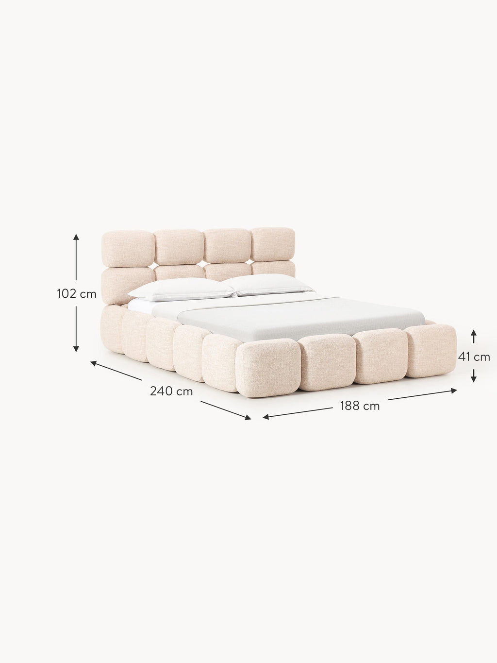 Tayla Upholstered Bouclé Bed