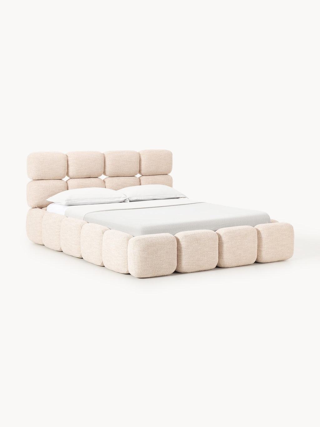 Gallery image 1 - Upholstered Bouclé Bed Tayla