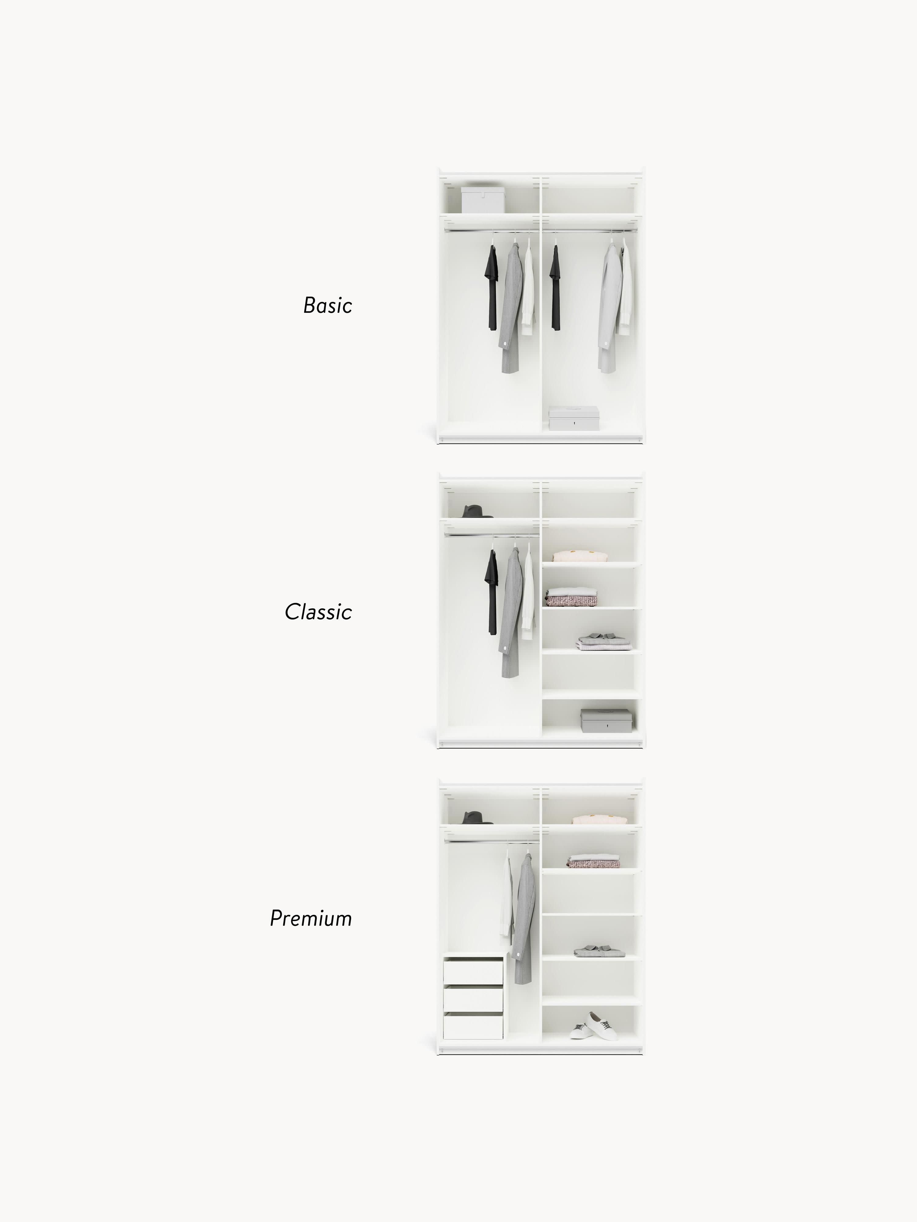 Simone Modular Sliding Door Wardrobe, 150 cm Wide, in various sizes