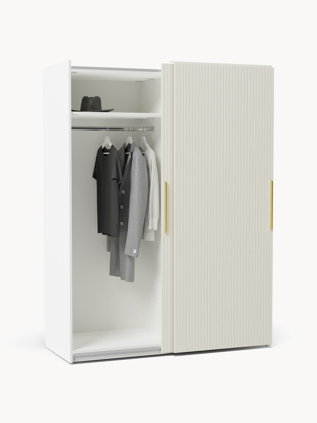 Simone Modular Sliding Door Wardrobe, 150 cm Wide, in various sizes