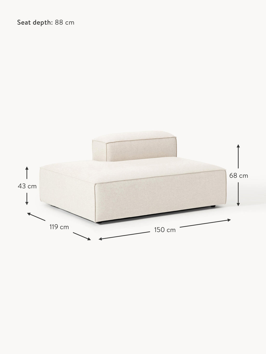 Lennon Linen Blend Chaise Module