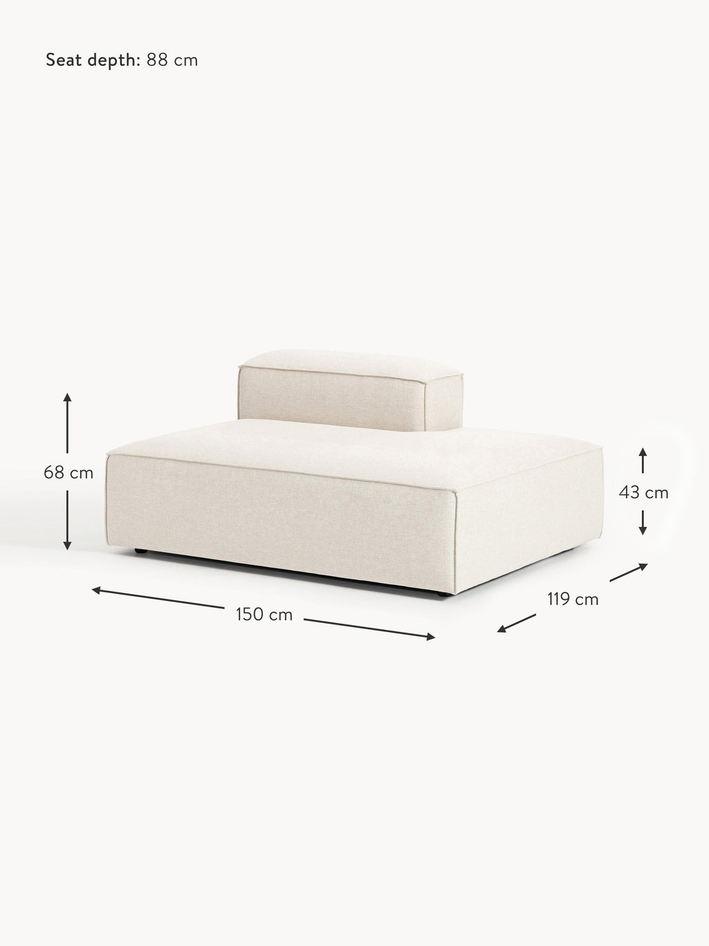 Lennon Linen Blend Chaise Module