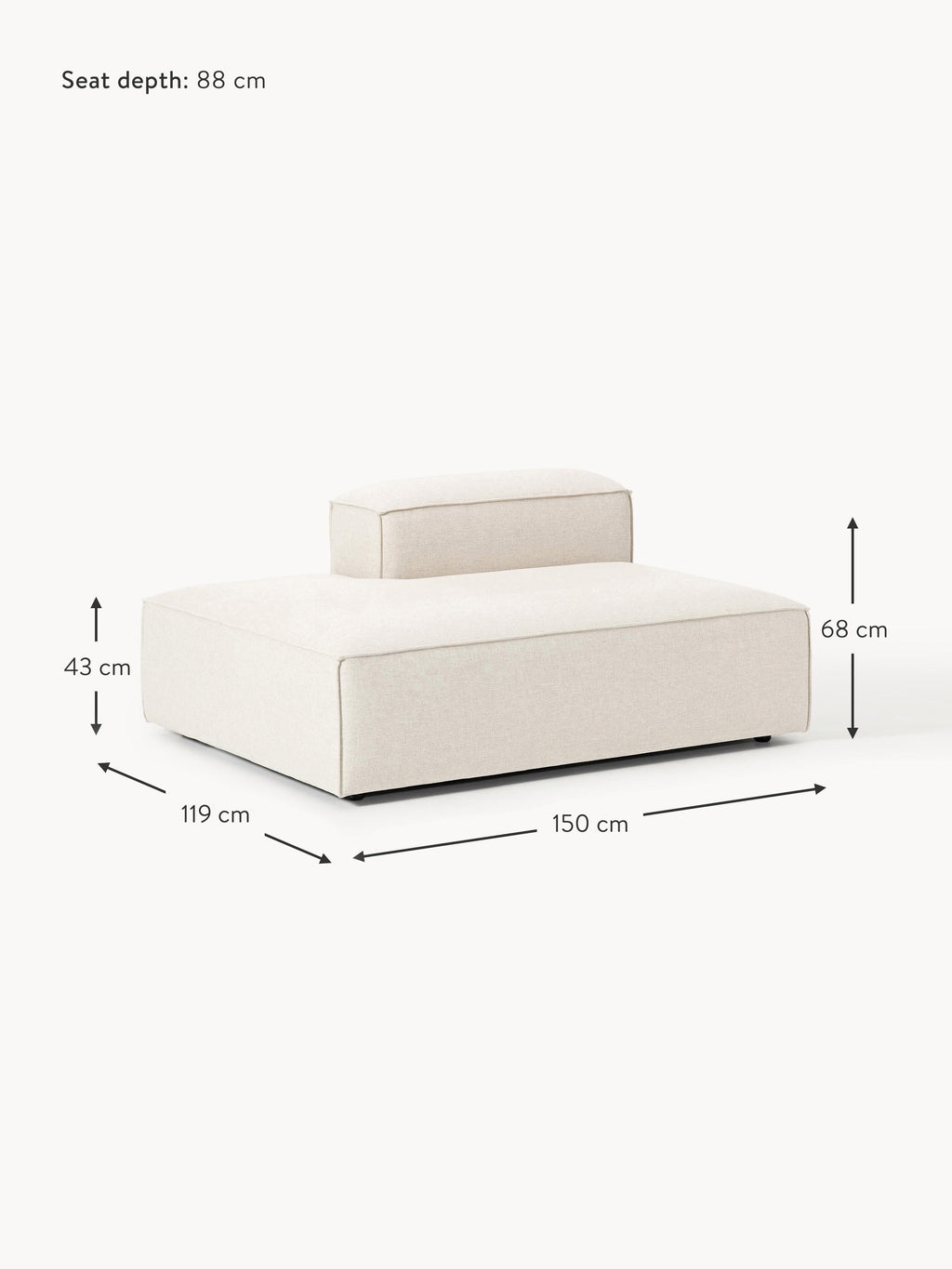 Lennon Linen Blend Chaise Module