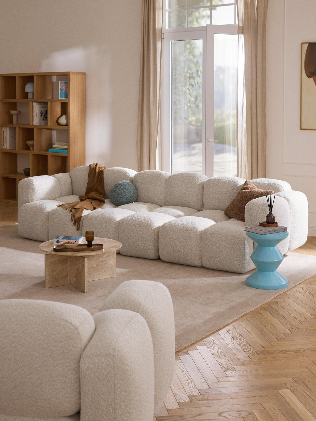 Tayla Bouclé Modular Sofa (4-seater)