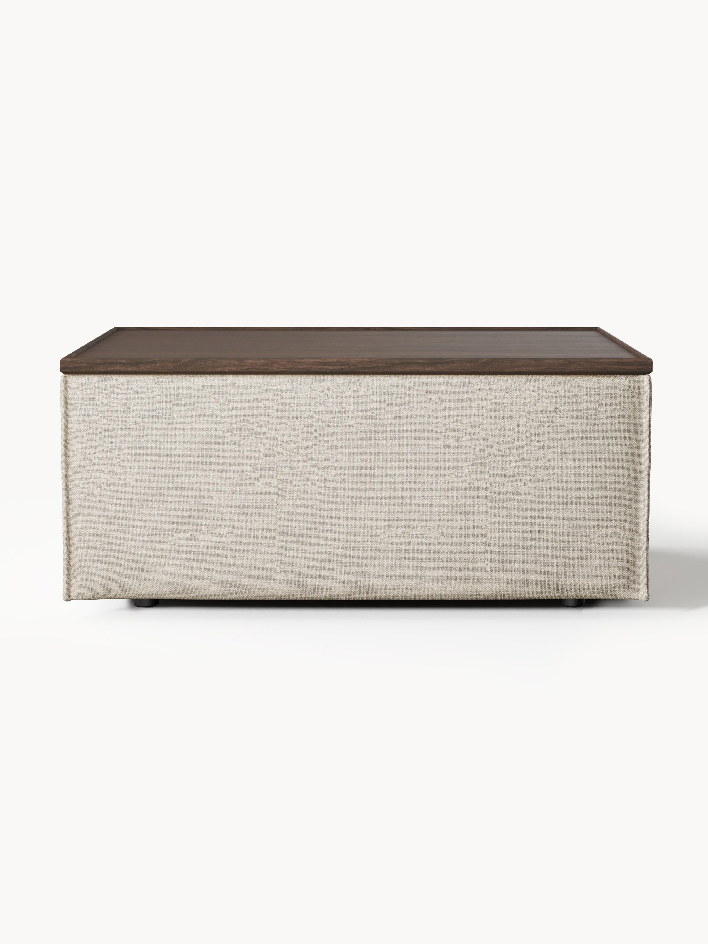 Lennon Linen Blend Ottoman with Storage