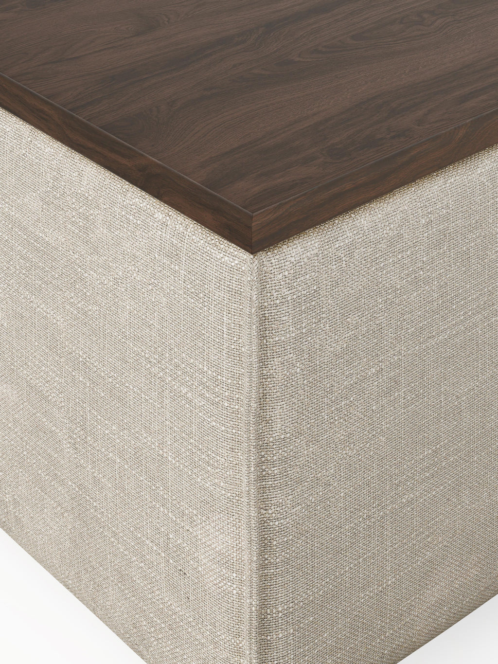 Lennon Linen Blend Ottoman with Storage