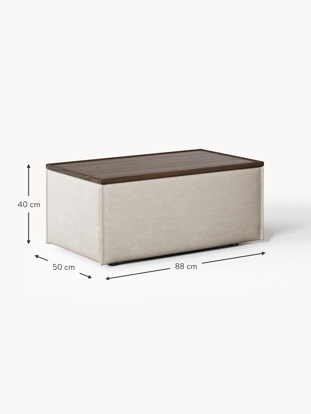 Lennon Linen Blend Ottoman with Storage