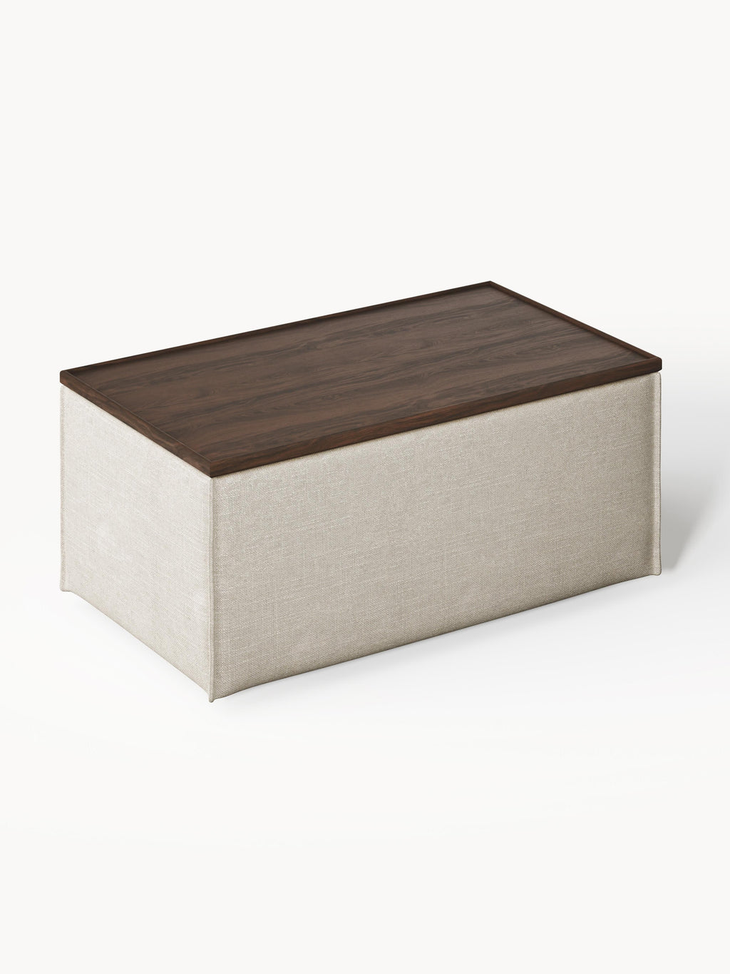 Lennon Linen Blend Ottoman with Storage