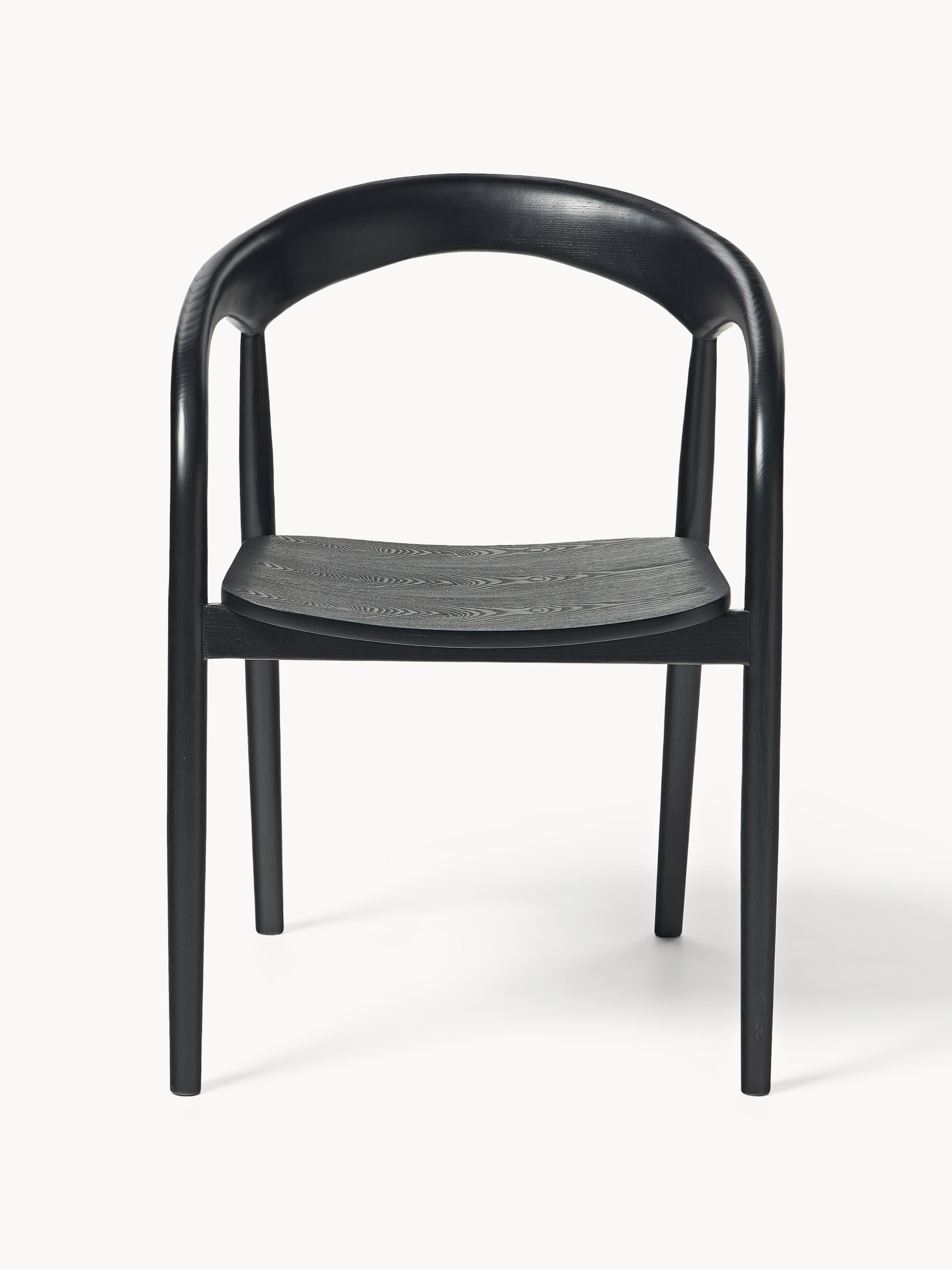 Camille Ash Wood Dining Chair with Armrests
