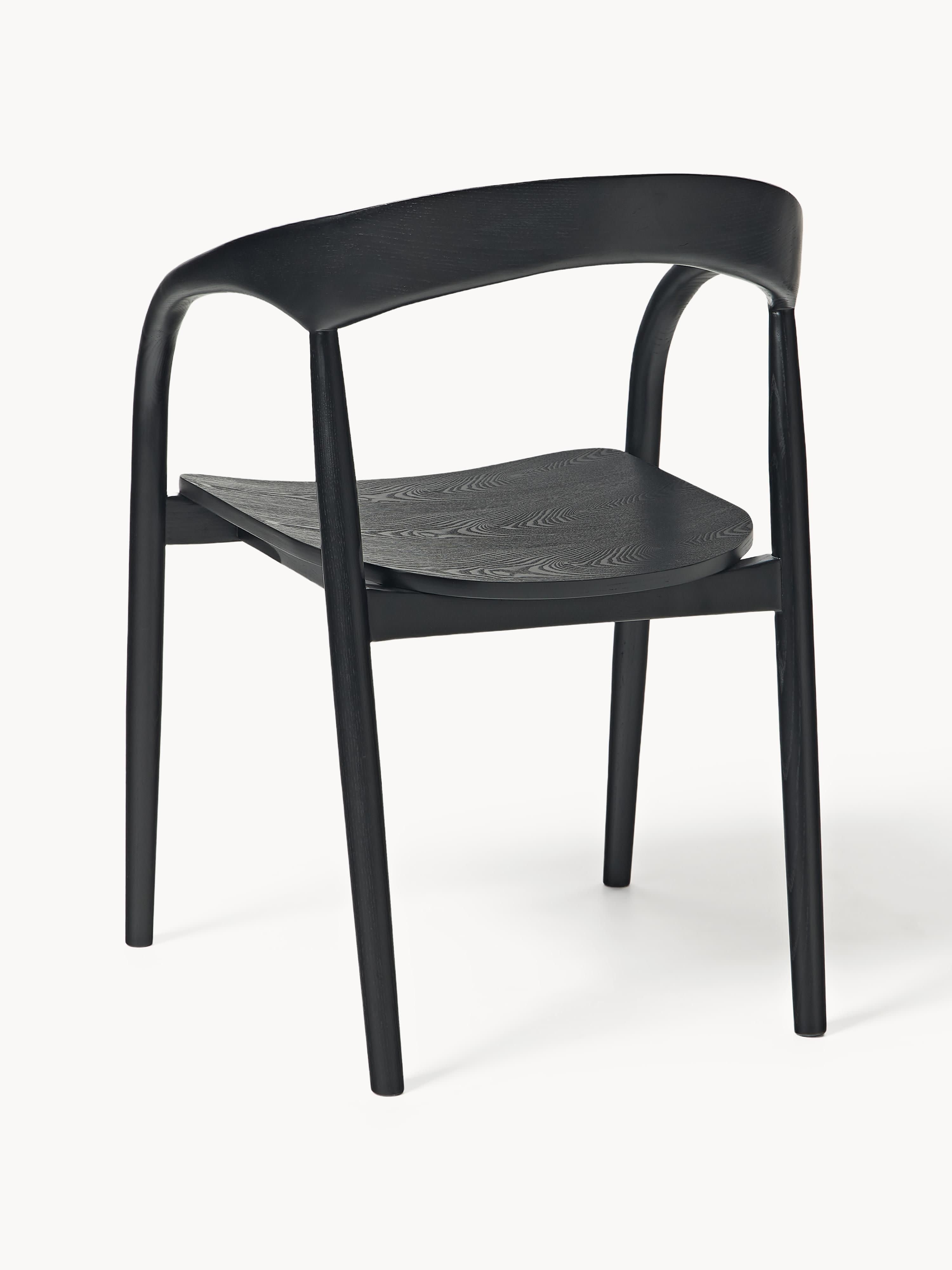 Camille Ash Wood Dining Chair with Armrests