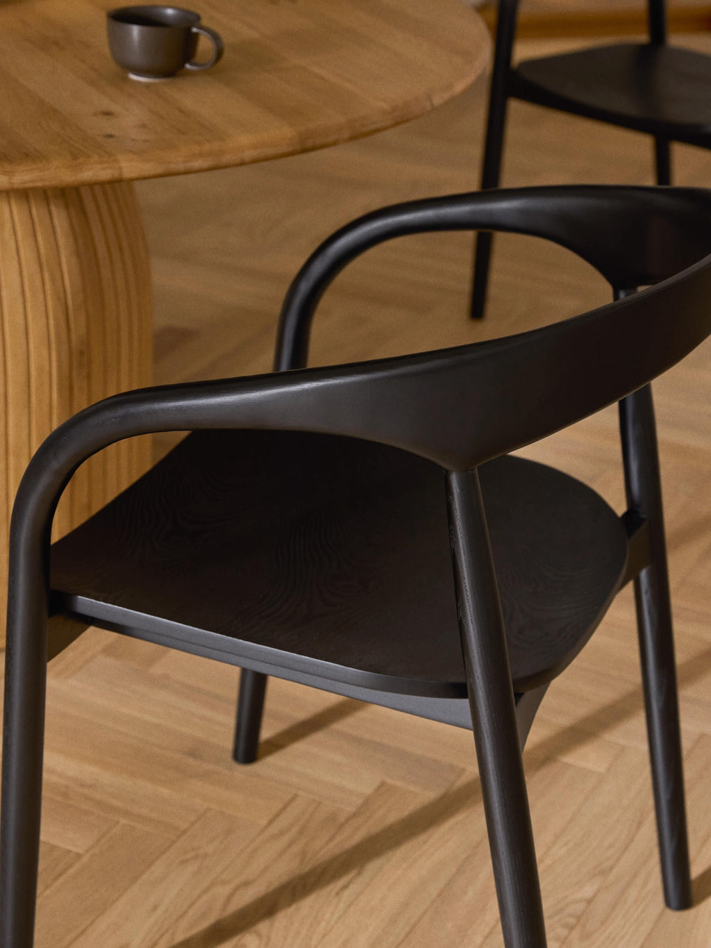 Camille Ash Wood Dining Chair with Armrests